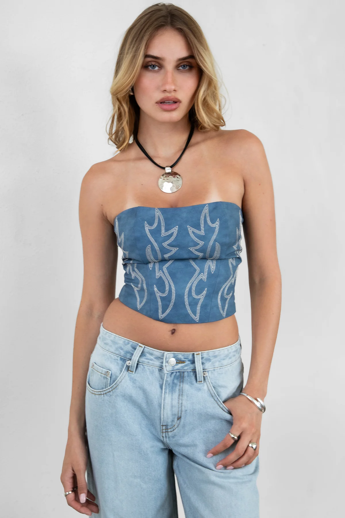 Beckee Embroidered Western Corset Top - Image 31