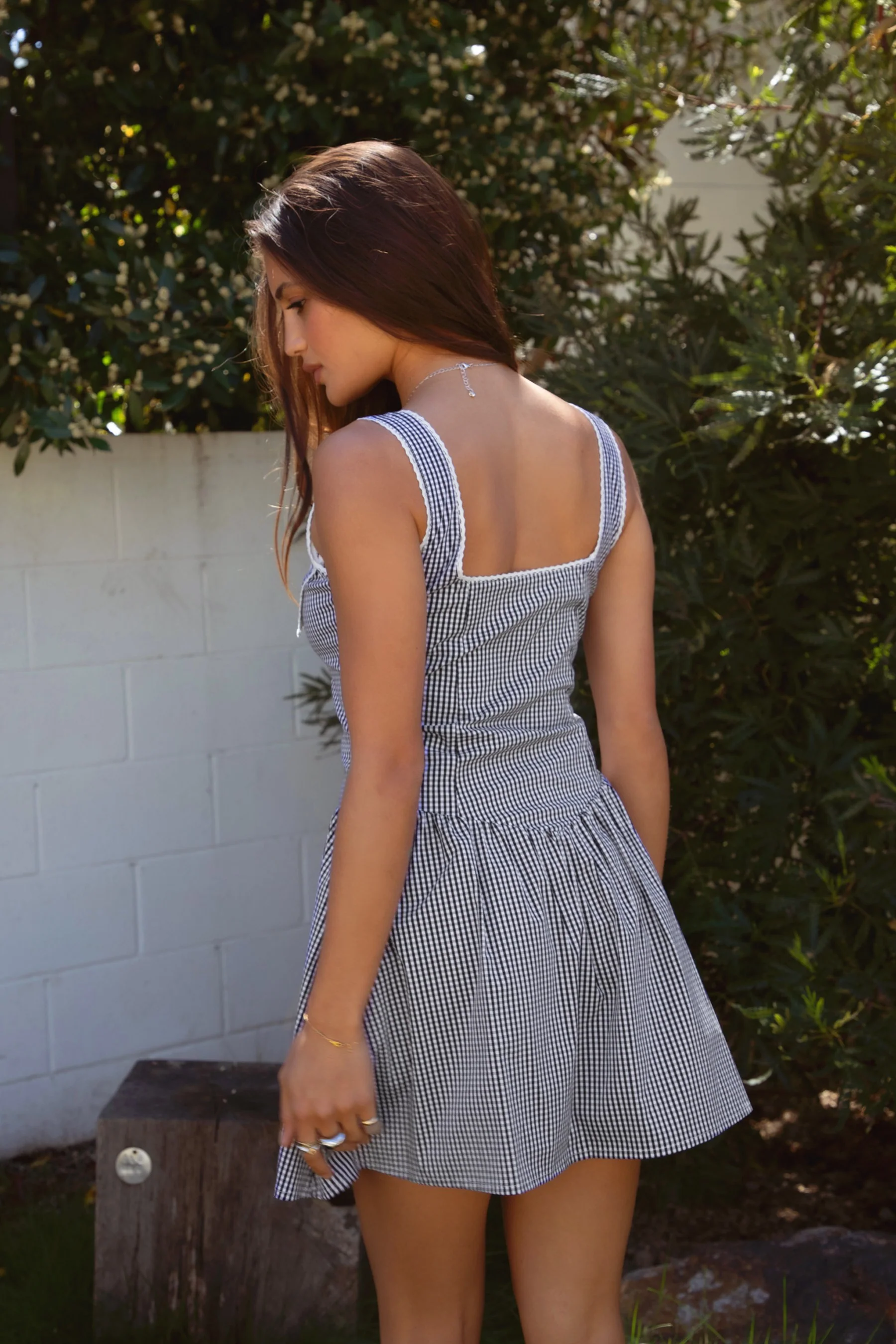 Dakota Gingham A-Line Mini Dress - Image 4