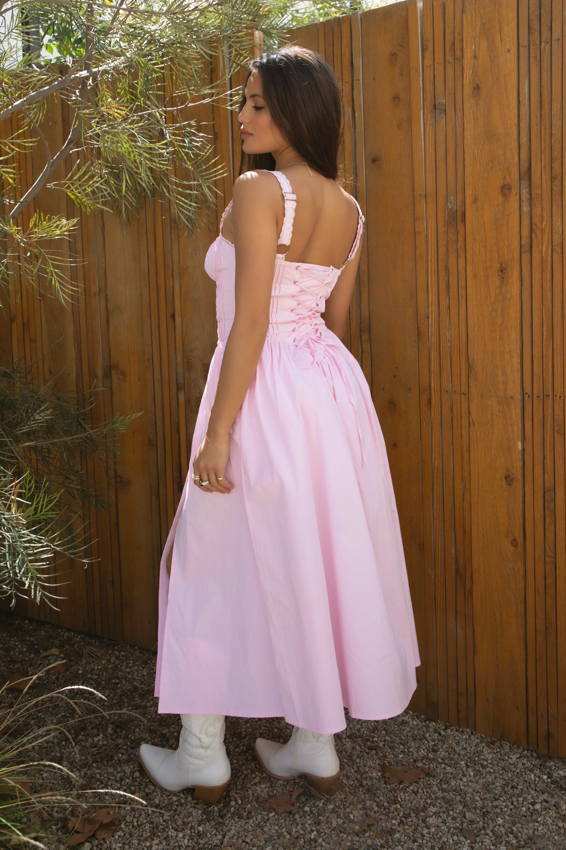 LORETTA Stretch Poplin Maxi Dress - Image 9