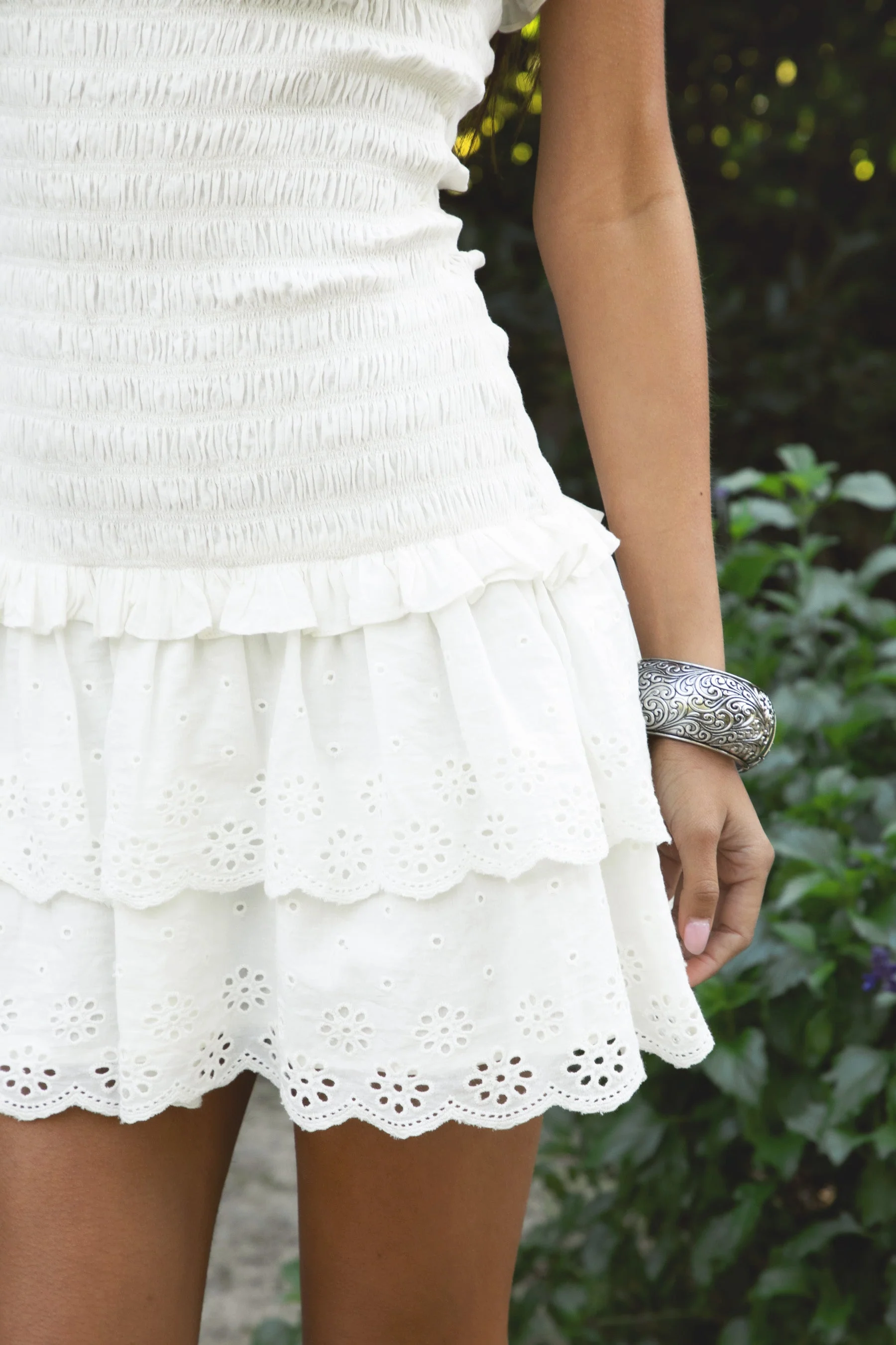 ELLIE Smocked Body Tiered Ruffle Mini Dress - Image 3