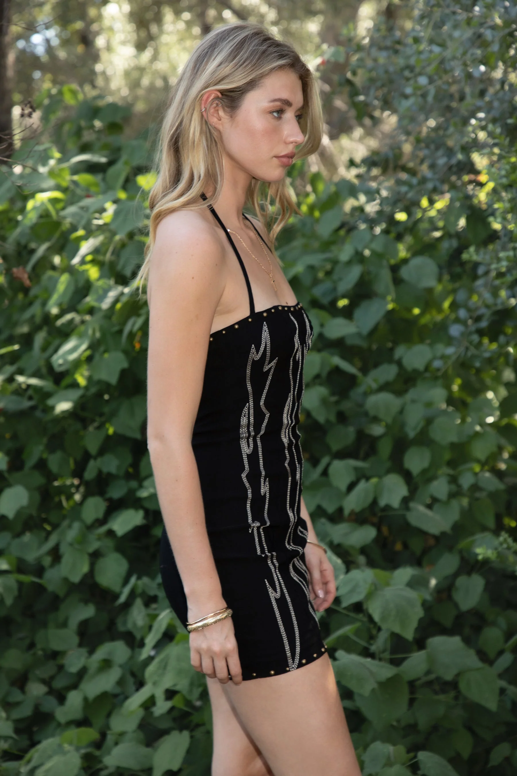 ELSIE Stretch Embroidered Mini Halter Dress [Partial Pre-order] - Image 7