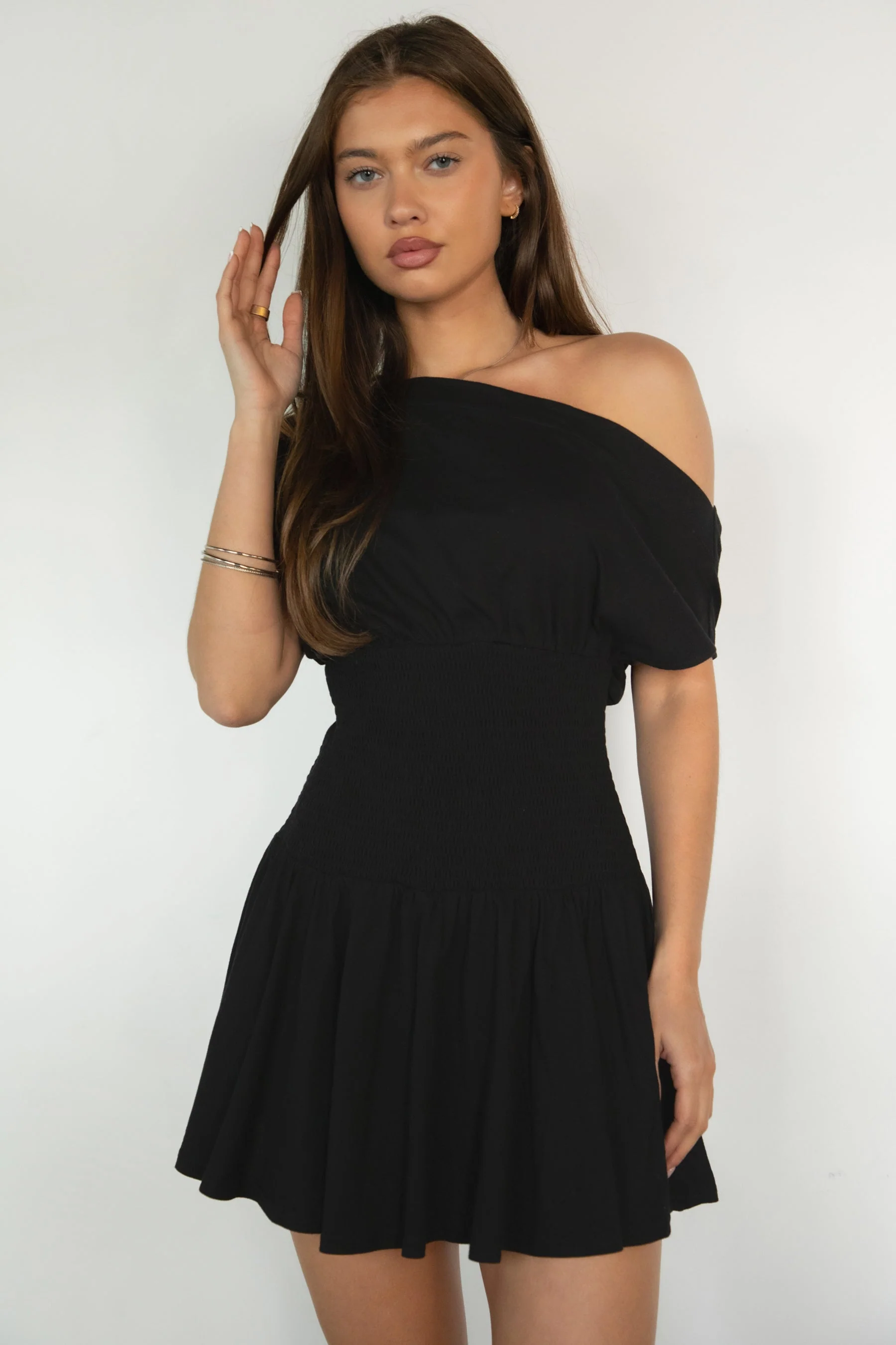 ASHA Asymmetry Shirt Sleeve Mini Dress - Image 11