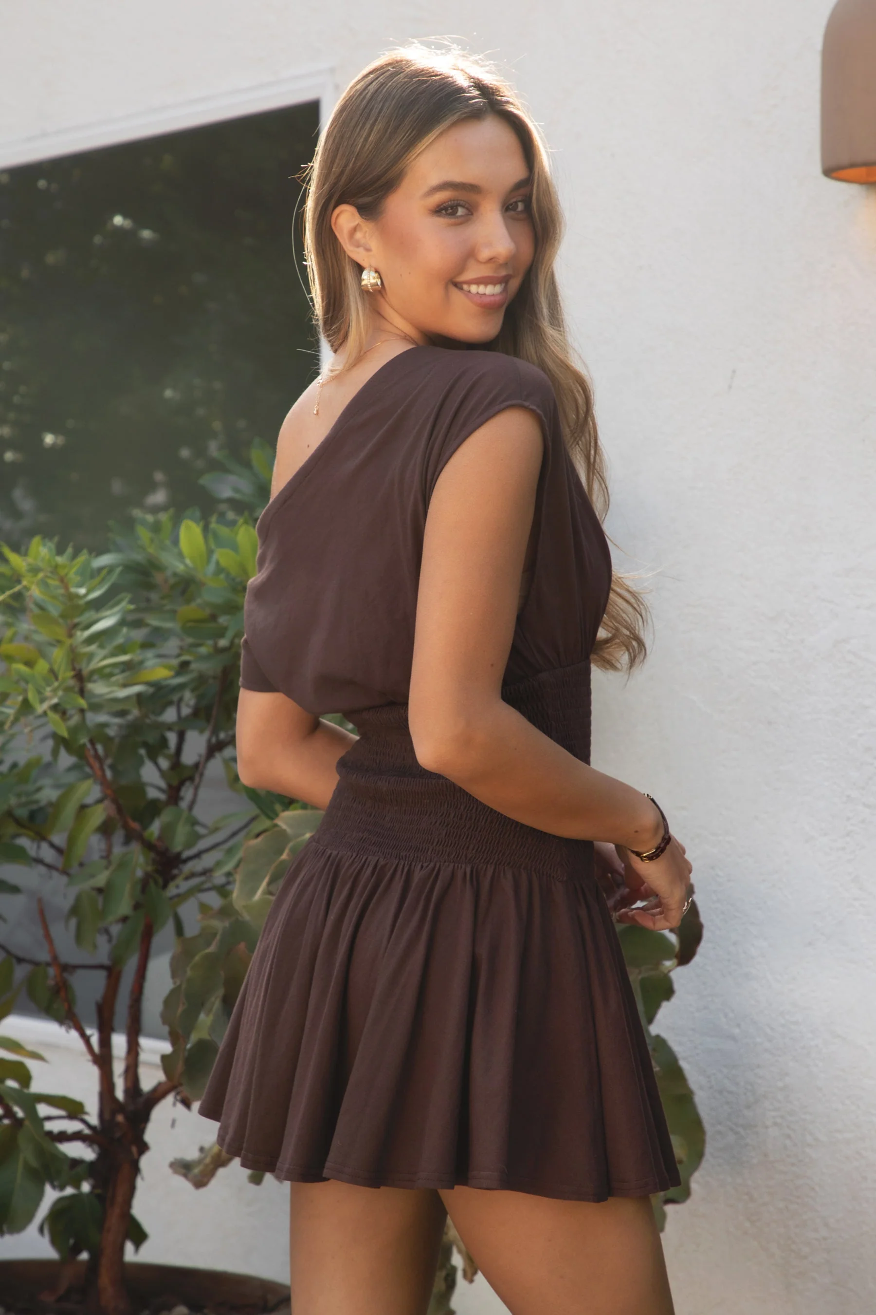 ASHA Asymmetry Shirt Sleeve Mini Dress - Image 3