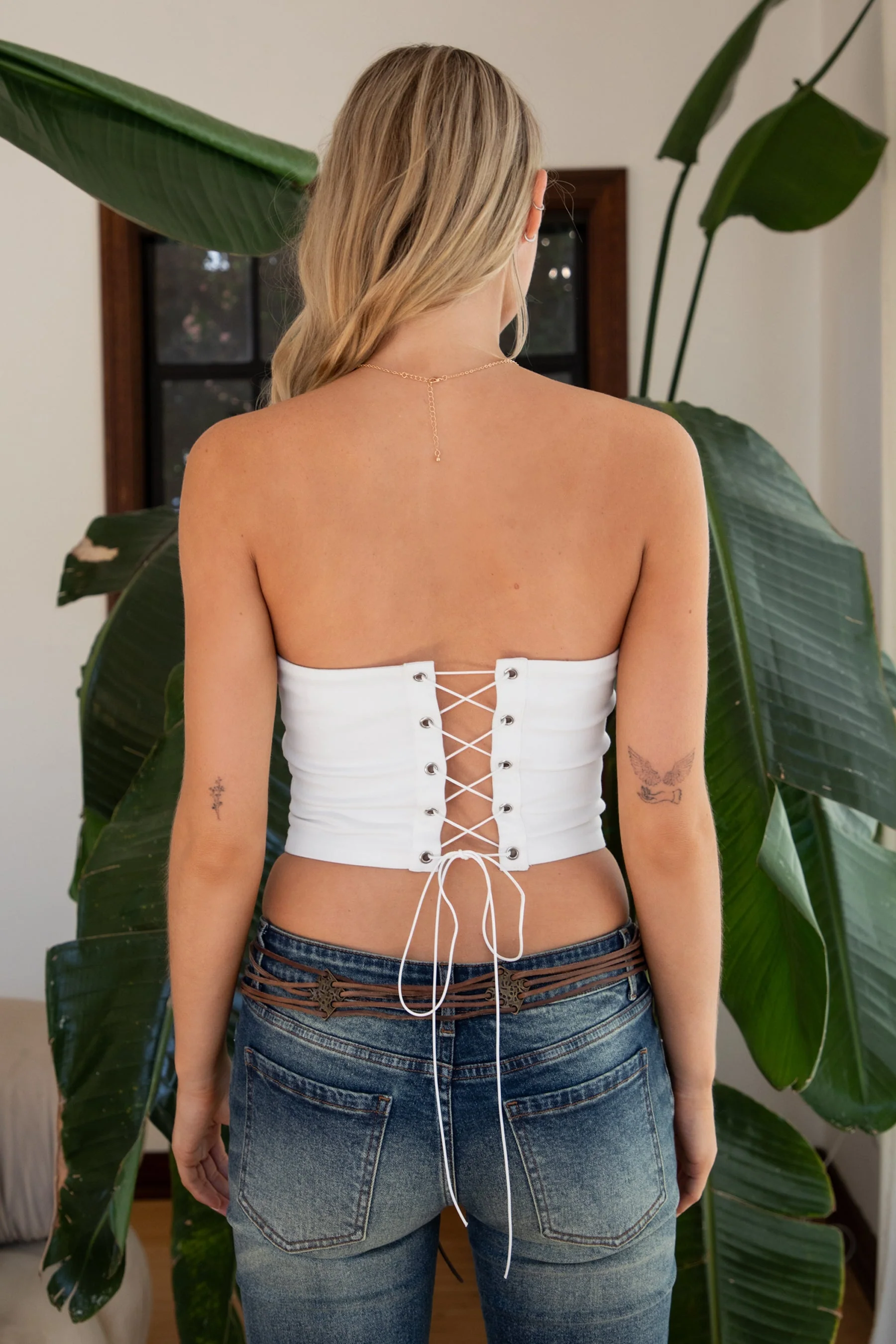 HOWDEE Stretch Twill Strapless Bustier Top - Image 3