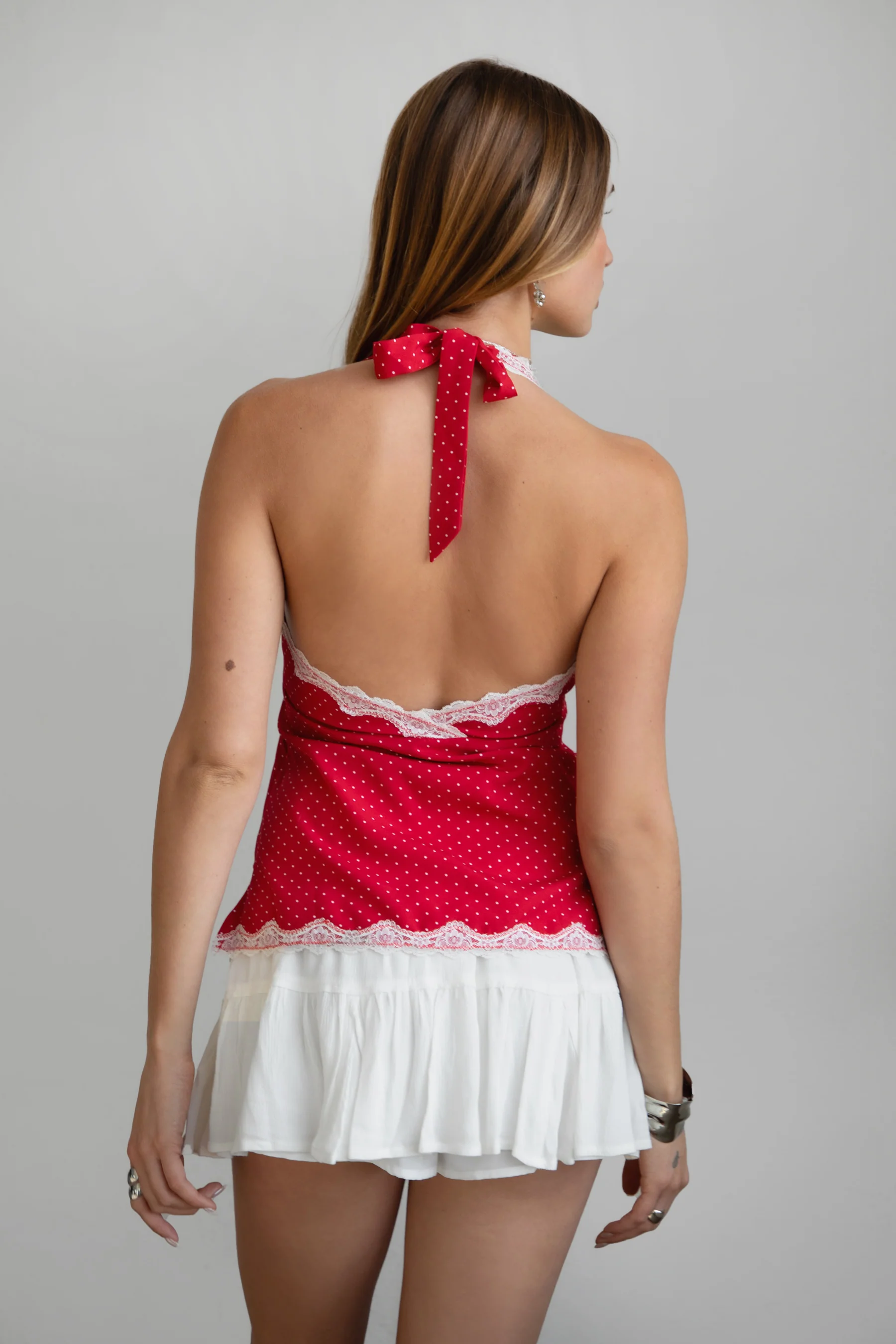 KACIE Polka Dot Halter Cami Top - Image 7