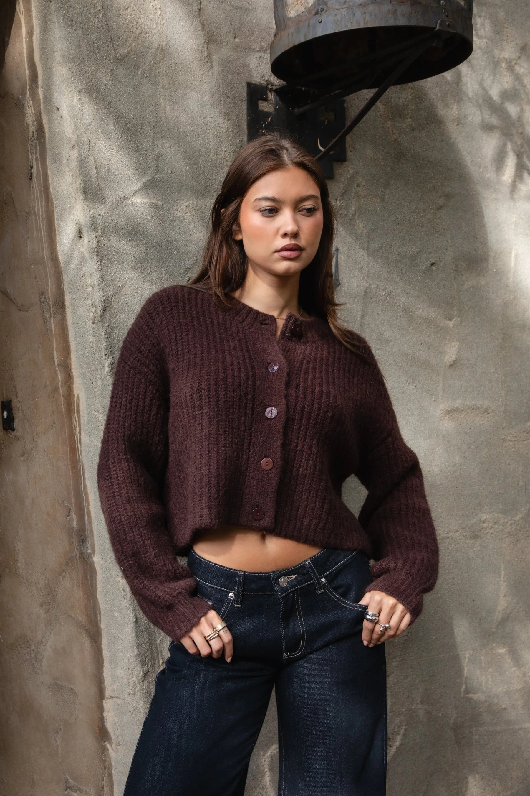 OLDE Sweater Knit Button Down Cardigan - Image 5