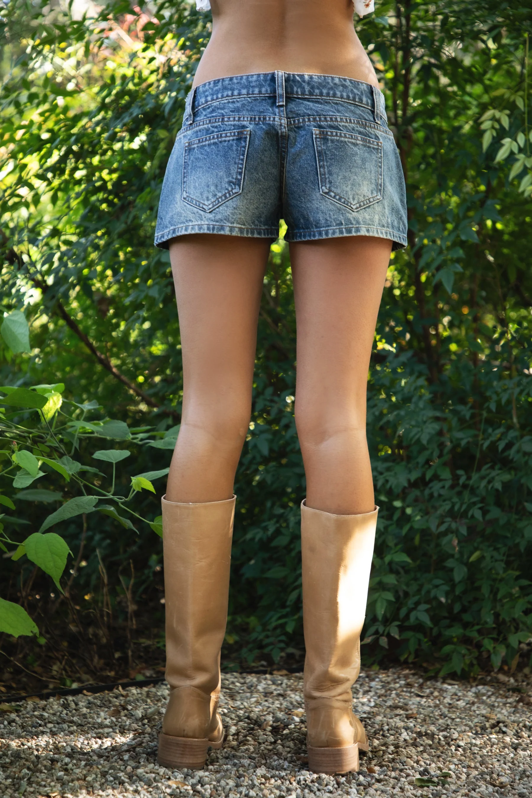 LIVANE Low Rise Micro Denim Mini Shorts [Pre-order] - Image 4