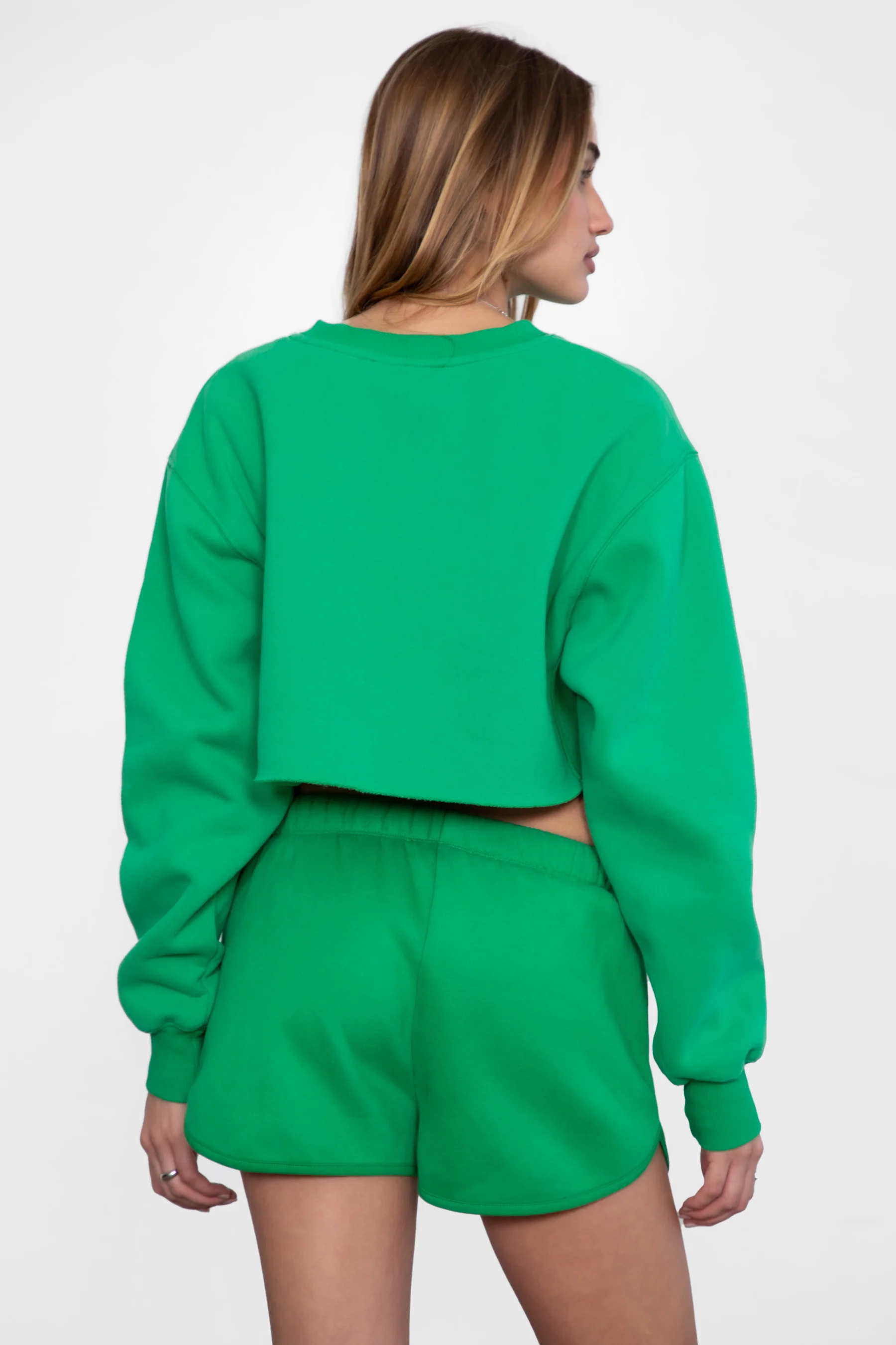 SHORTY Drawstring Waist Plush Fleece Track Mini Shorts - Image 16