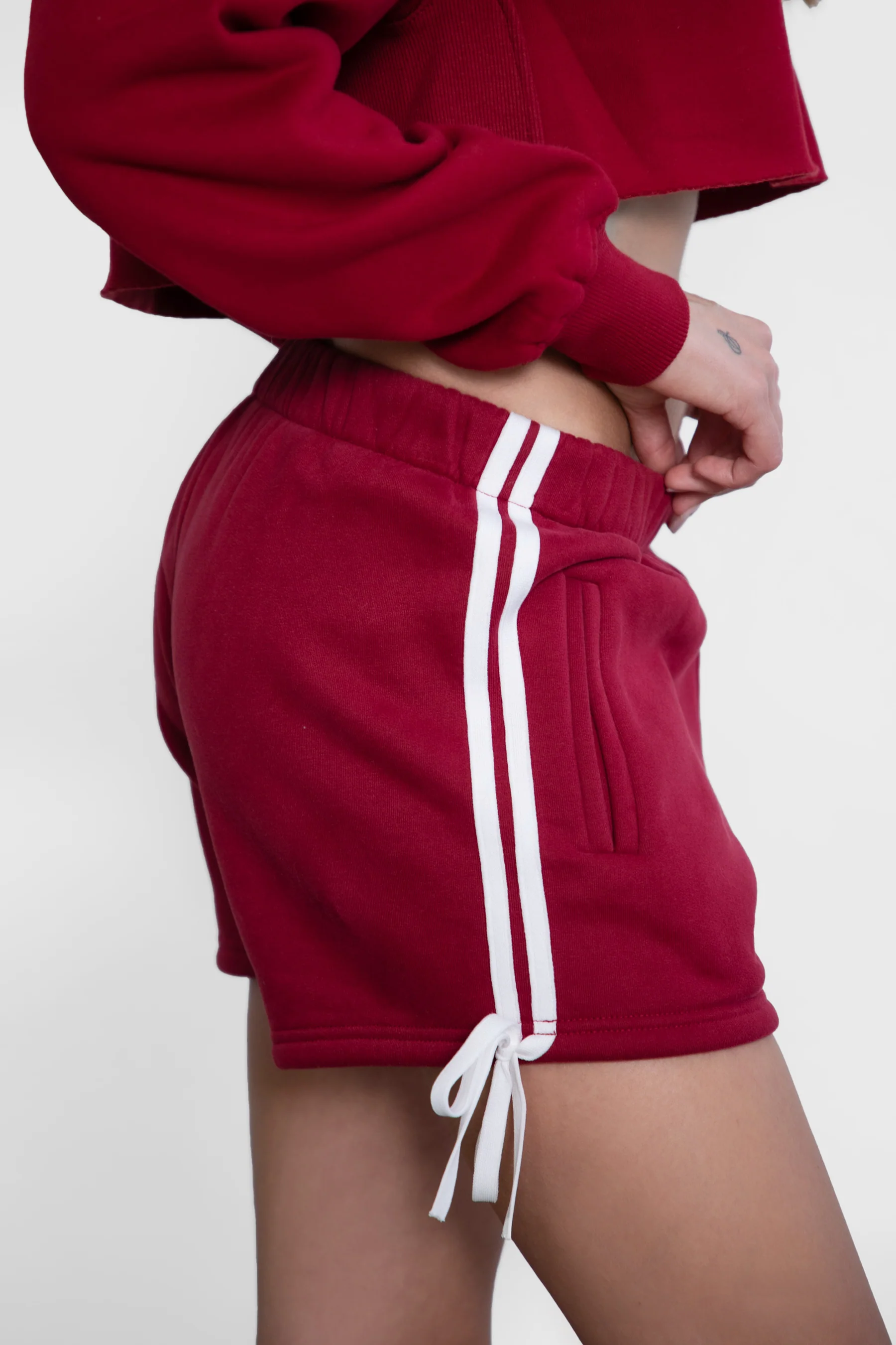 Sunni Plush Fleece Piping Detail Shorts - Image 11