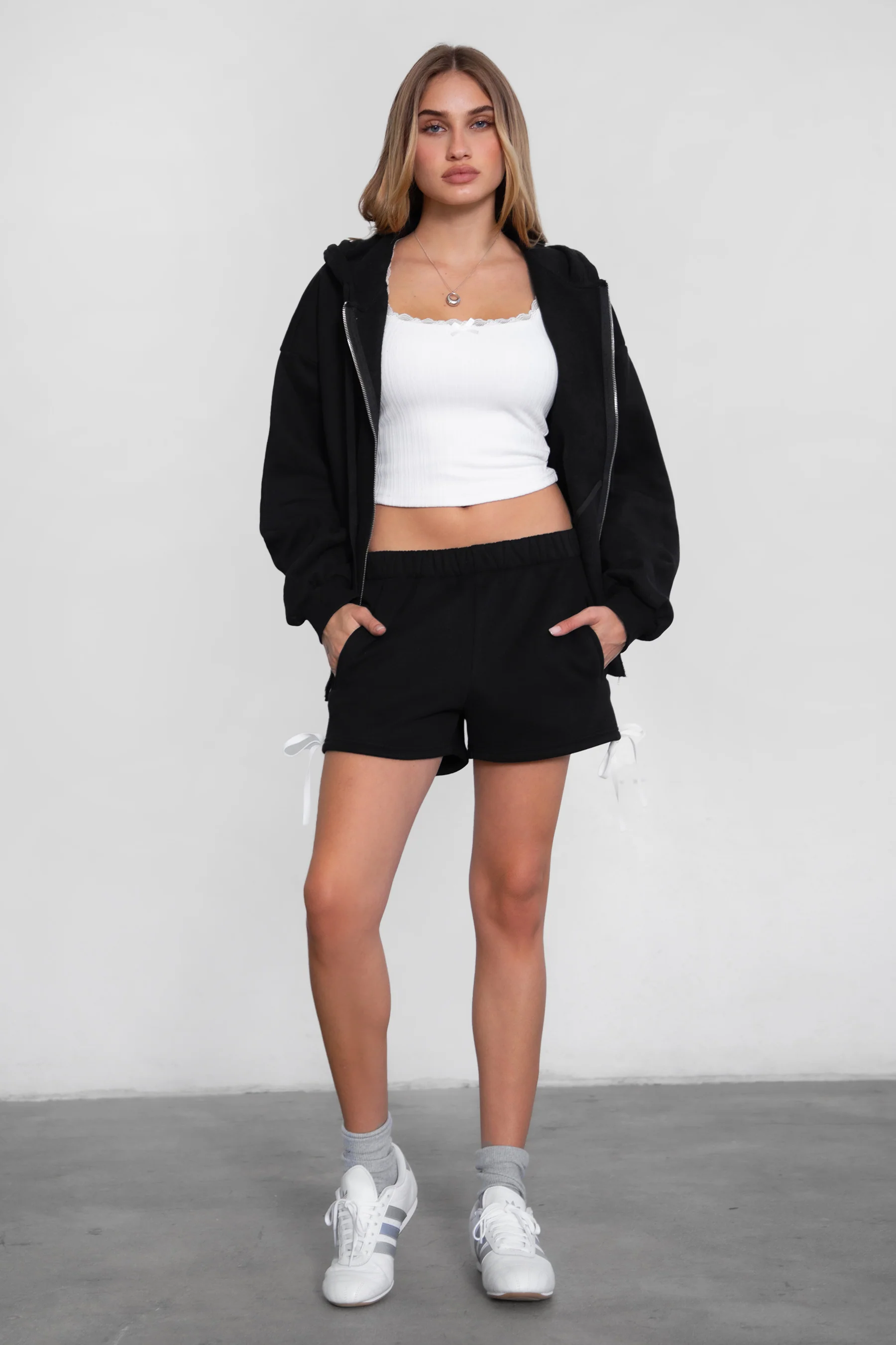 Sunni Plush Fleece Piping Detail Shorts - Image 8