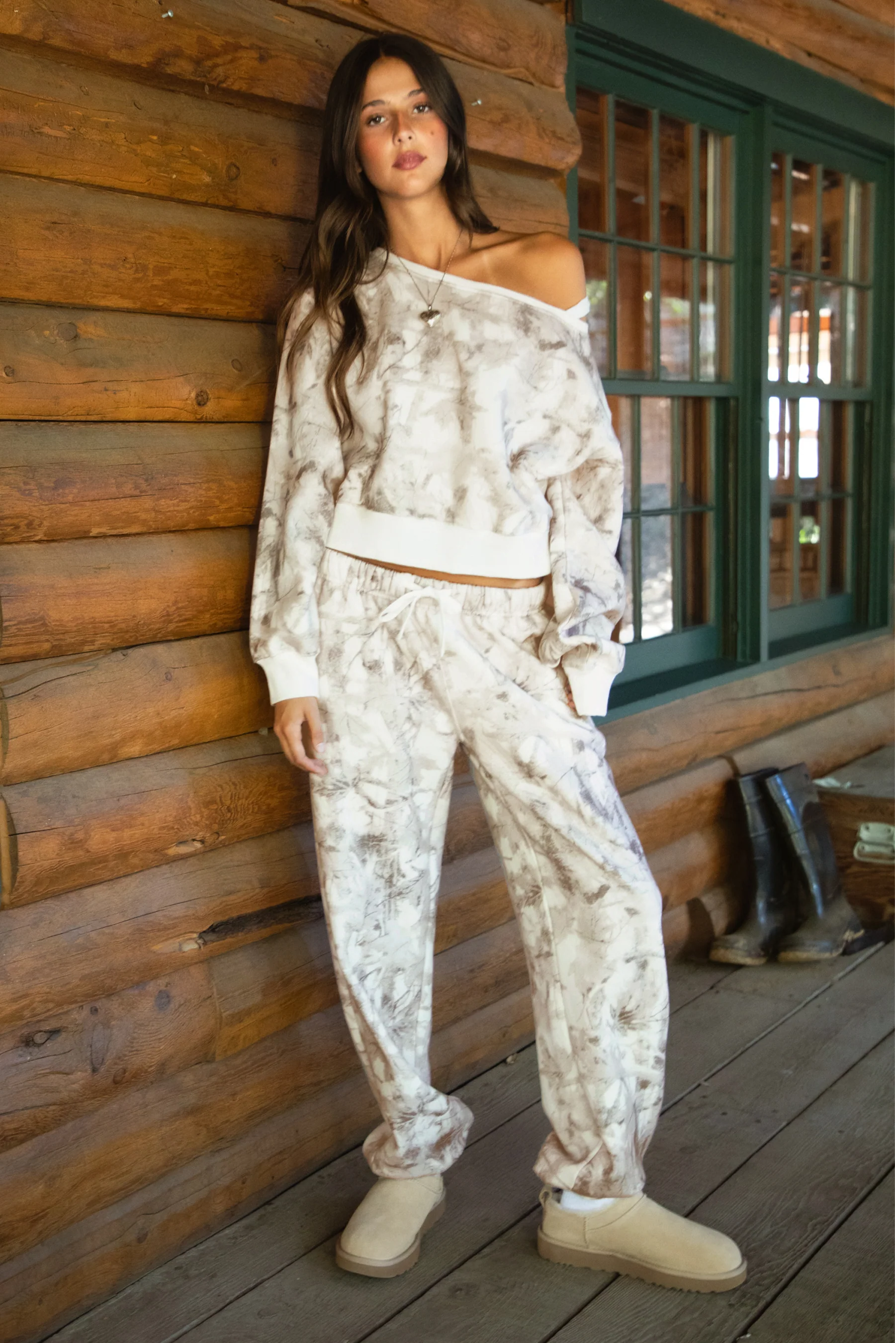 AVERY Light Camo Cloud Fleece Lounge Sweatpants [Pre-order] - Image 3