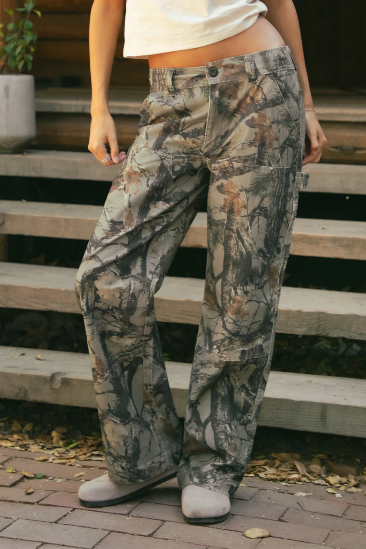WILDWOOD Low Rise Camo Wood Carpenter Pants