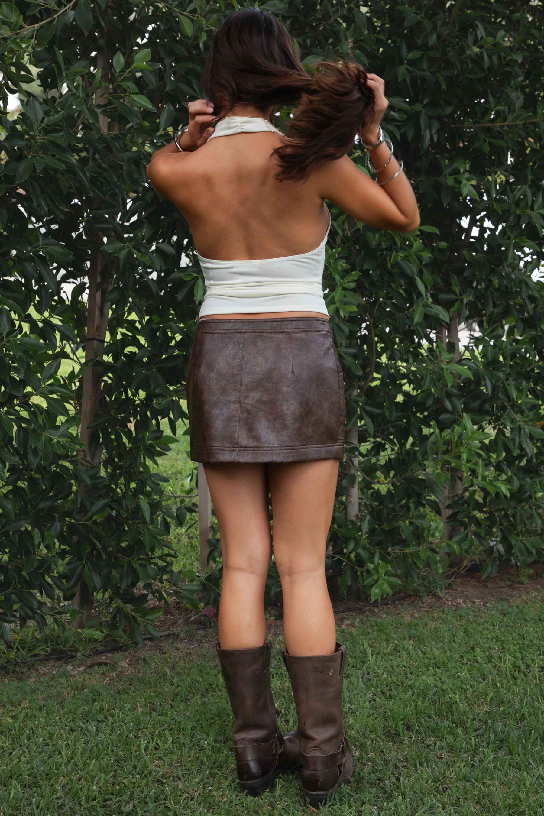 DAYNA PU Leather Low Rise Mini Skirt - Image 3