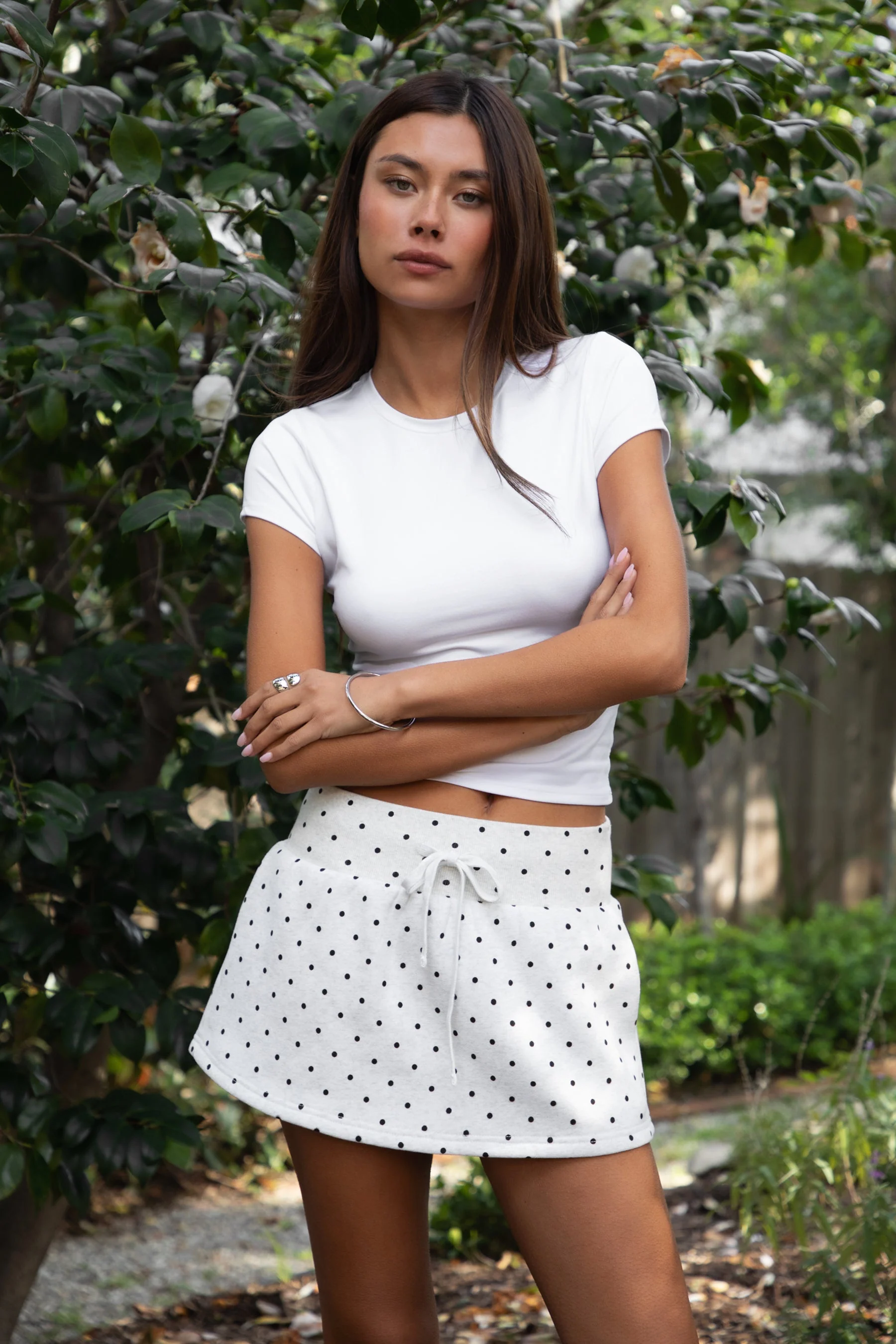 JOTTIE Plush Fleece Polka Dot Mini Skort [Pre-order] - Image 4