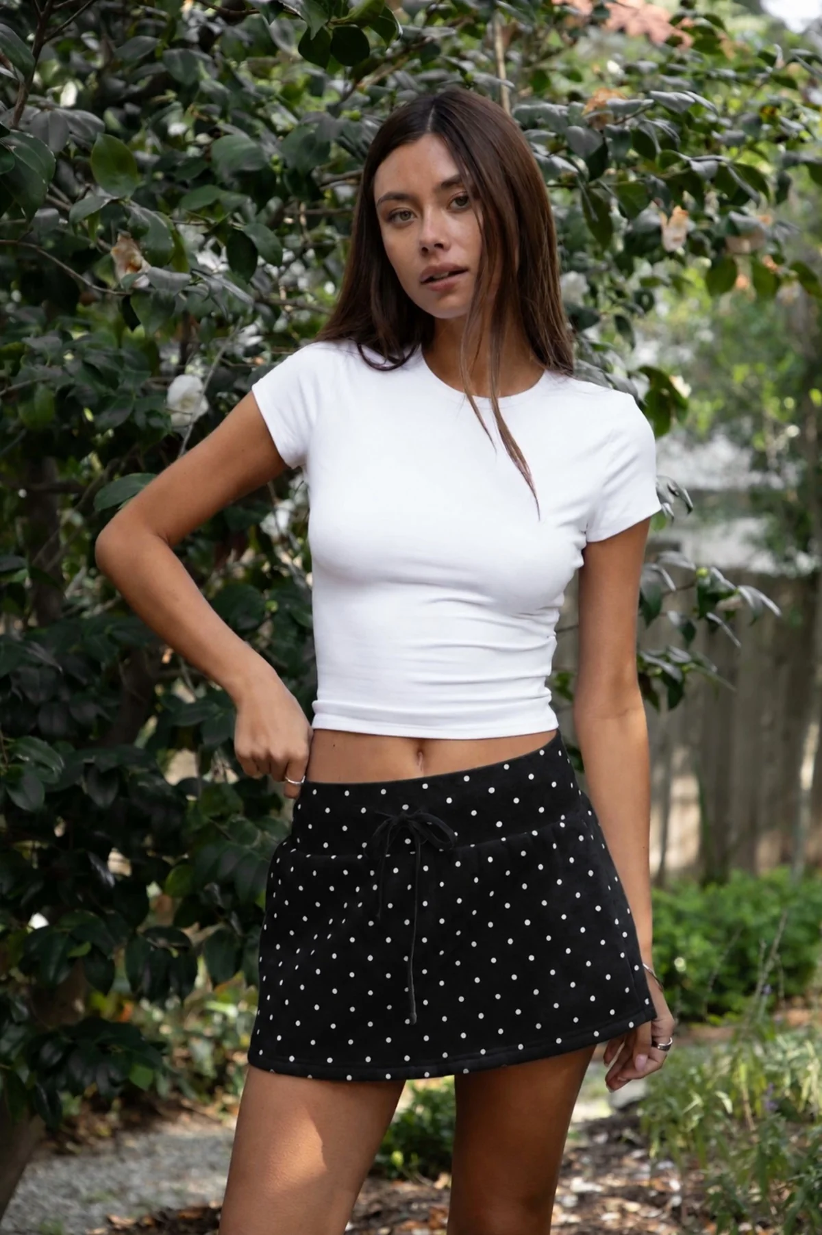 JOTTIE Plush Fleece Polka Dot Mini Skort [Pre-order] - Image 8