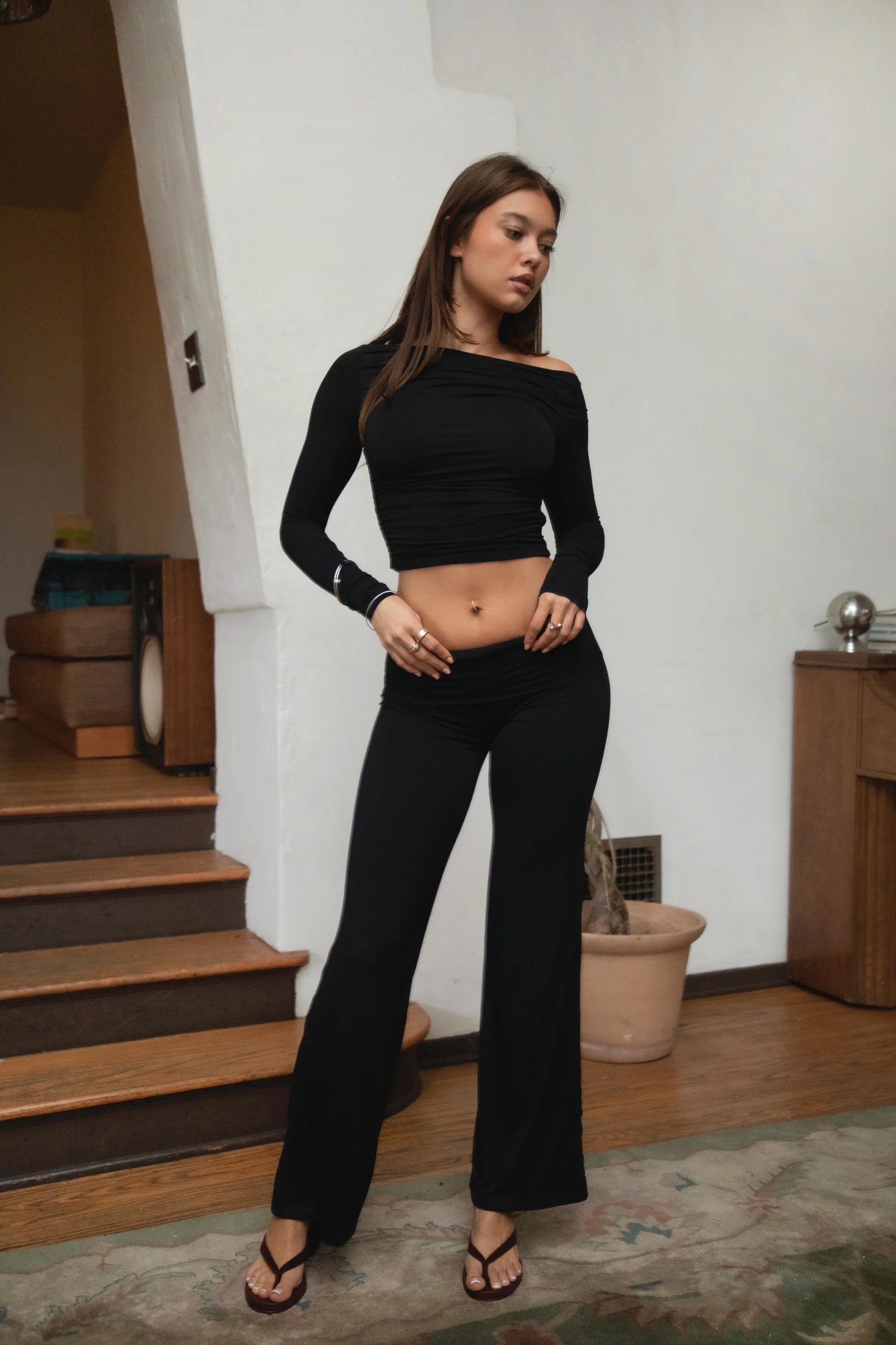 SORA Fold Over Straight Leg Leggings - Image 2