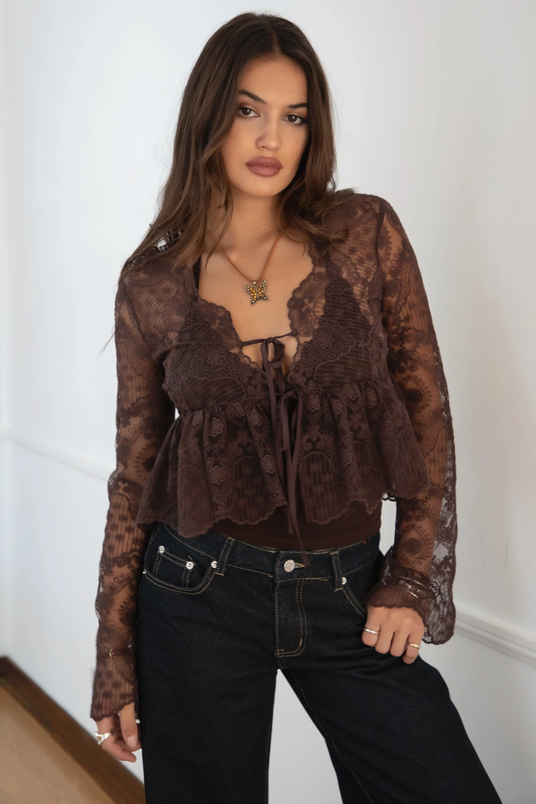 LAREDA Crochet Embroidered Long Sleeve Top - Image 9