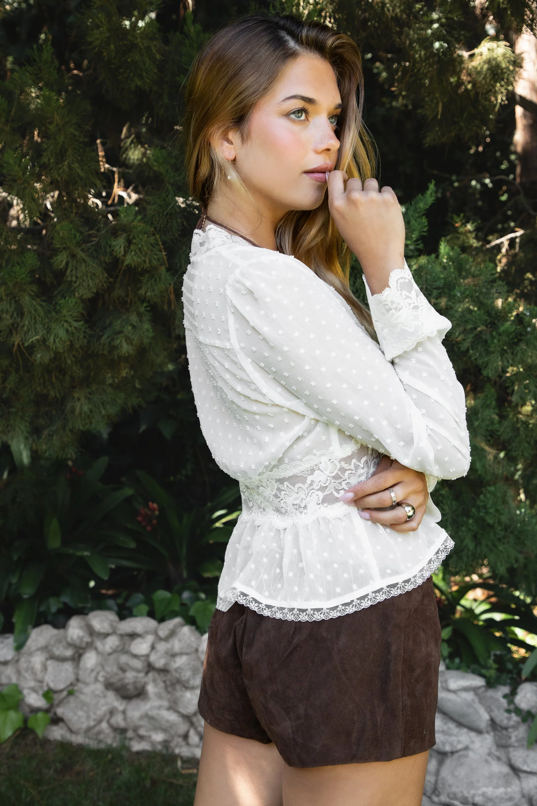 LACEWOOD Polka Dot Chiffon Long Sleeve Blouse [Pre-order] - Image 4
