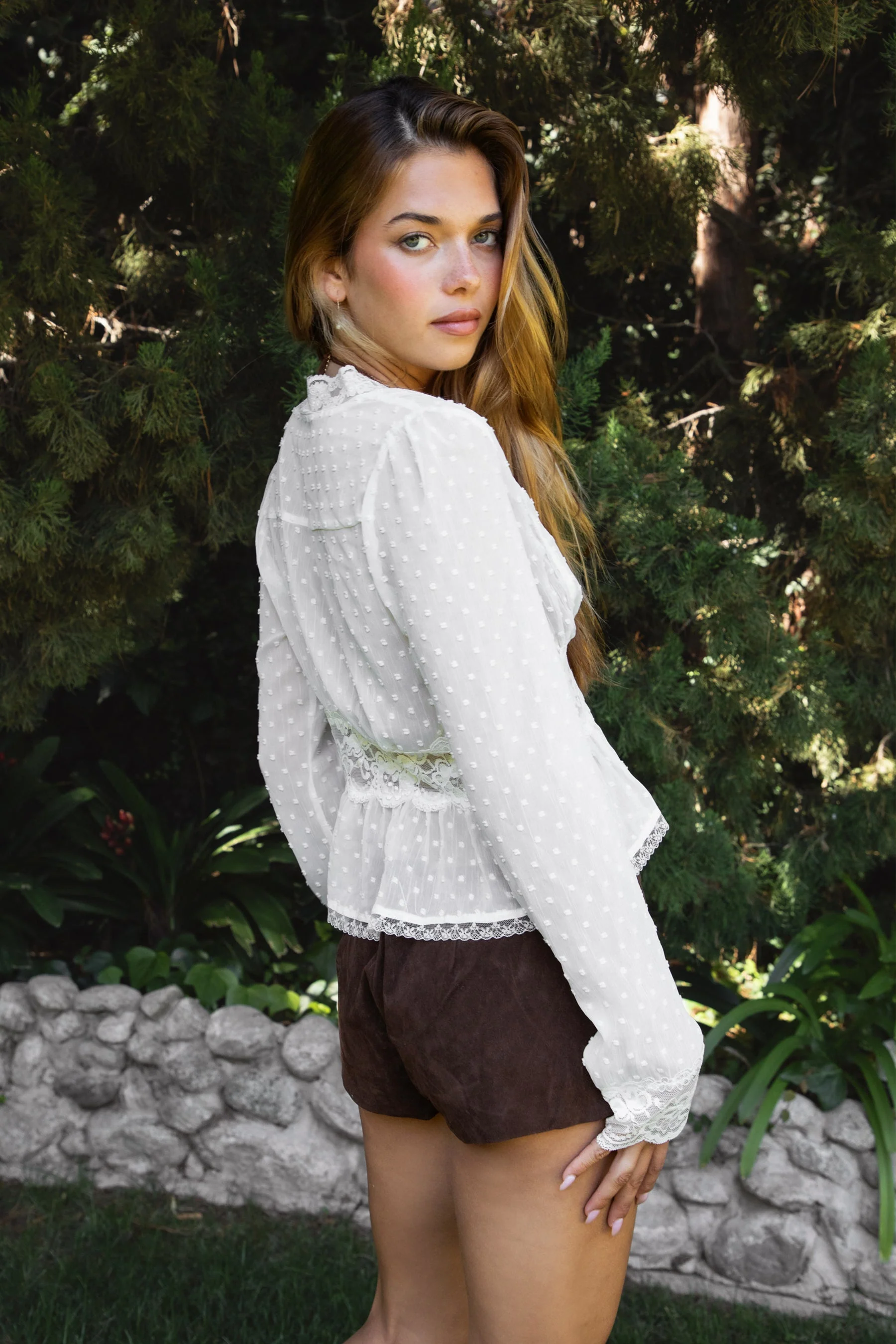 LACEWOOD Polka Dot Chiffon Long Sleeve Blouse [Pre-order] - Image 5