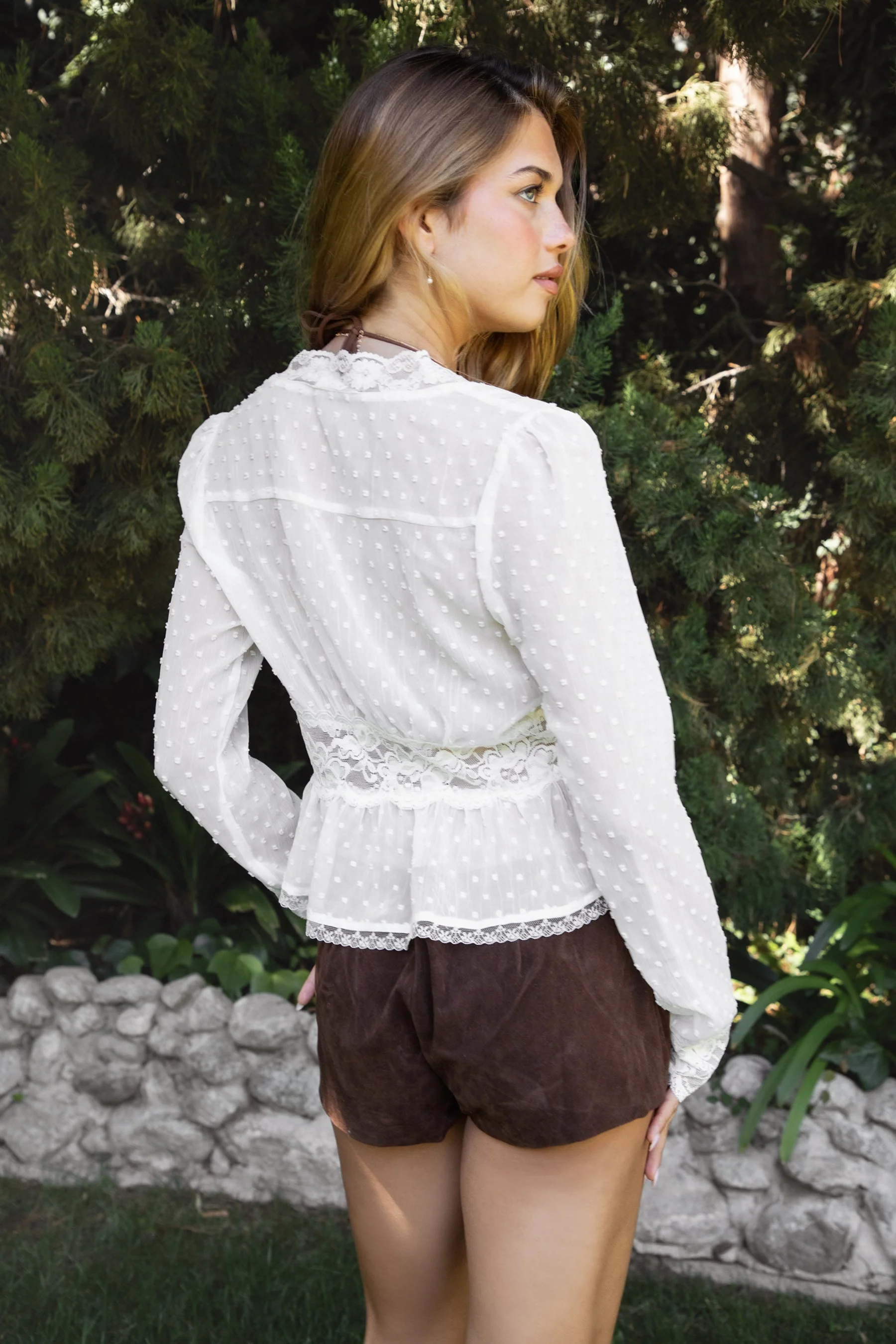 LACEWOOD Polka Dot Chiffon Long Sleeve Blouse [Pre-order] - Image 6
