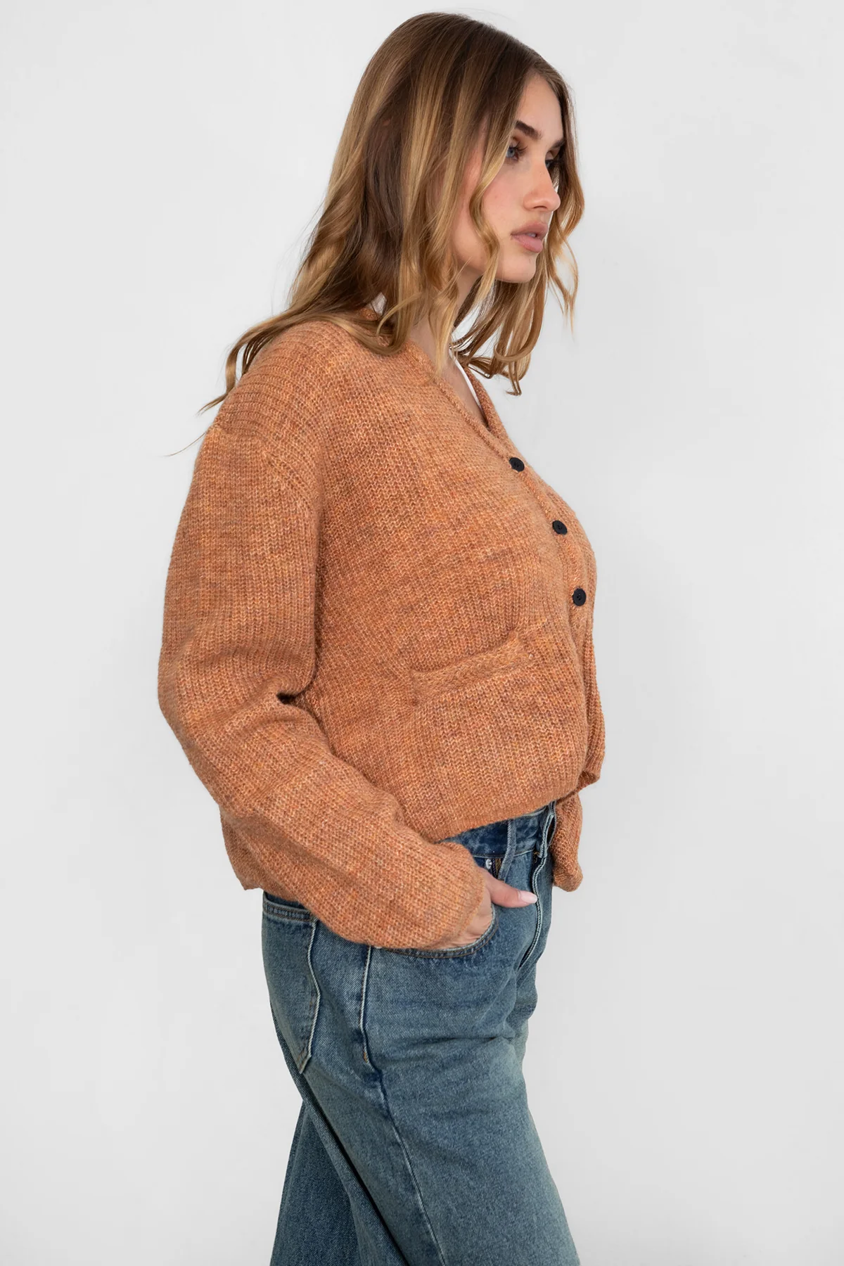Curty Marled Knit Cardigan - Image 3