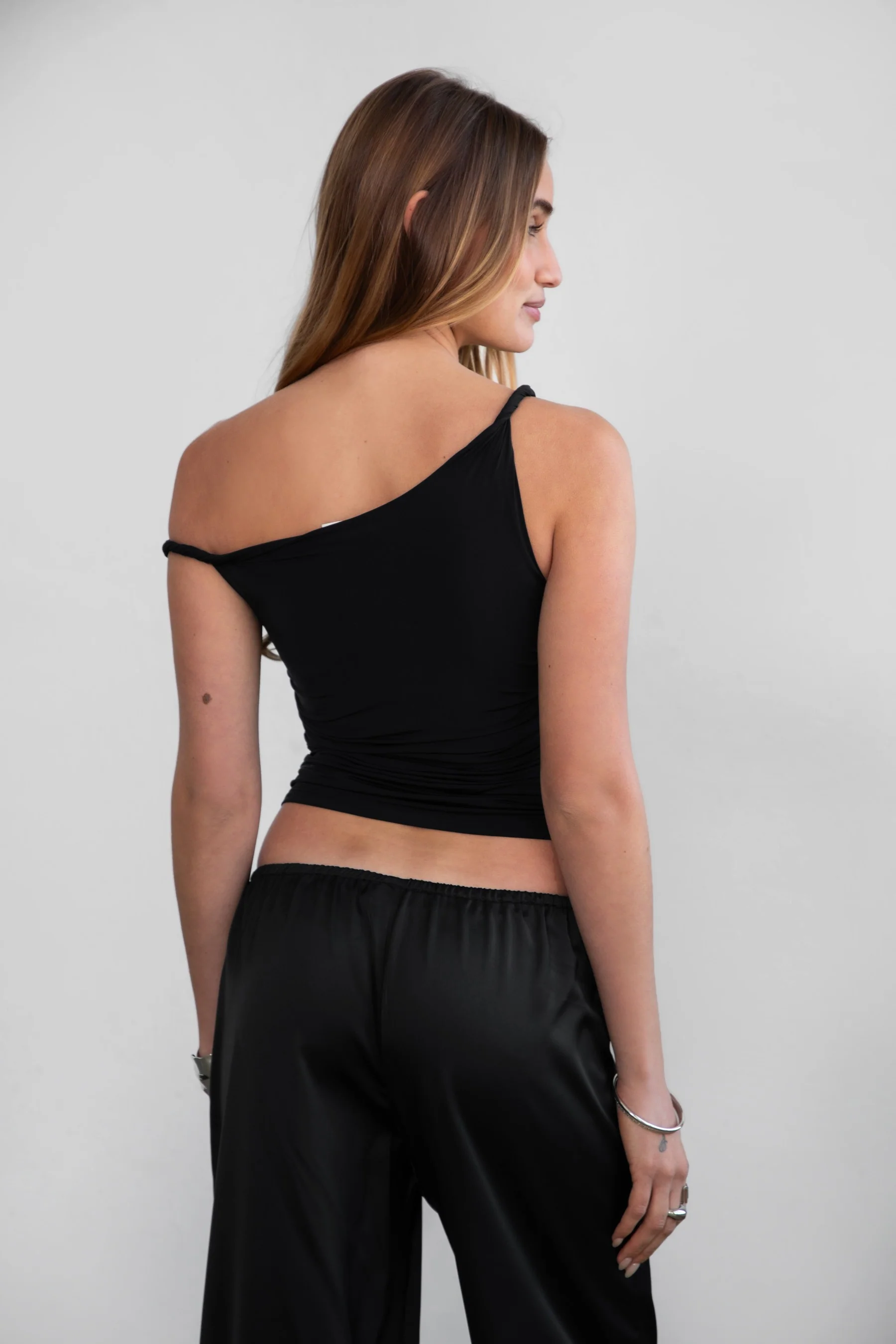 Liah Asymmetrical Double Strap Sleek Top - Image 3