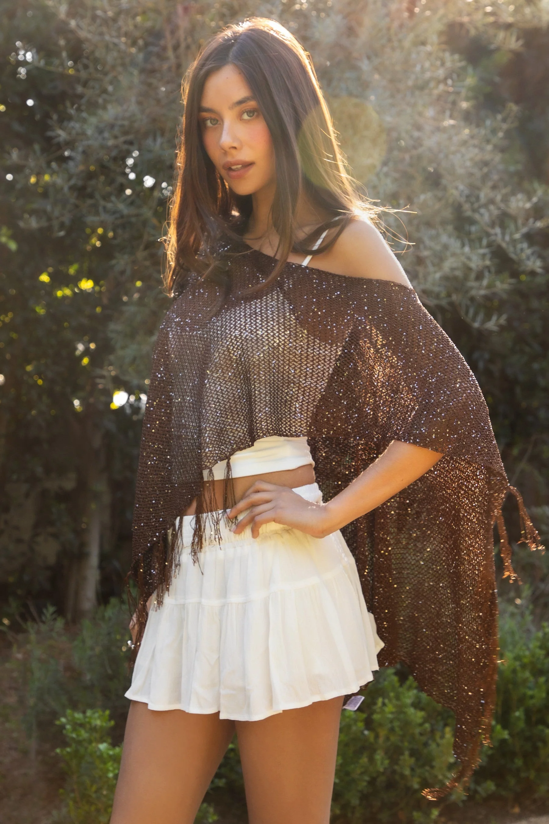 SOLENA Crystal Sequin Crochet Cape - Image 9