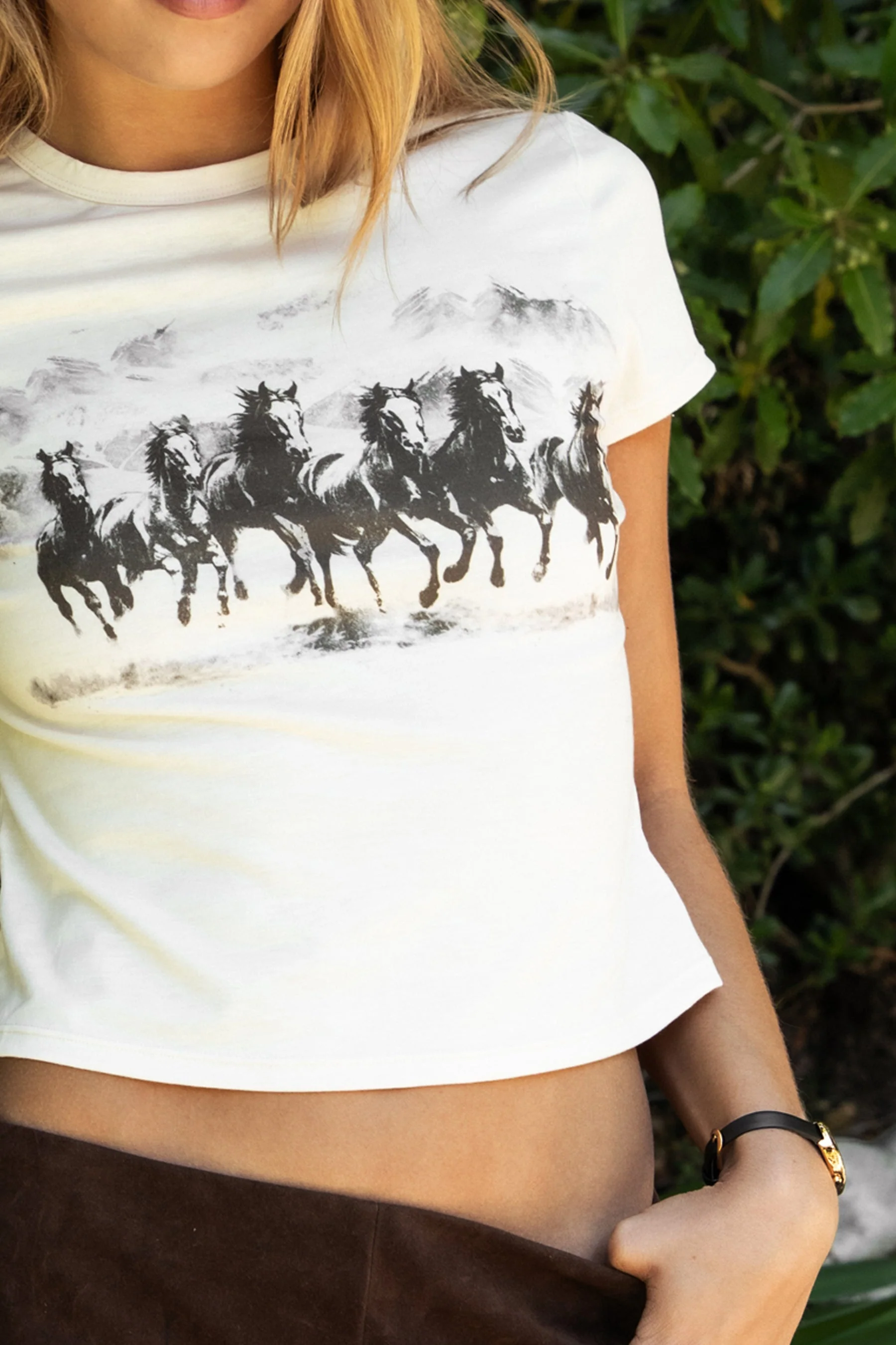 BRONWEN Western Graphic Cropped Baby Tee - Image 2