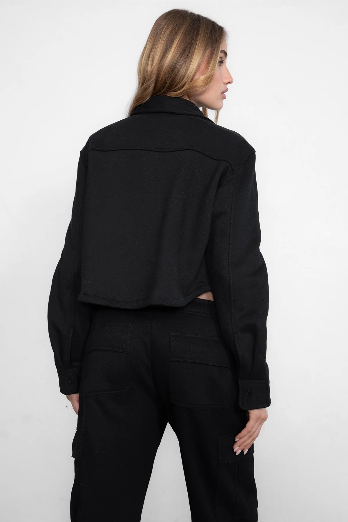 Jennie Plush Fleece Cropped Shacket - Image 13