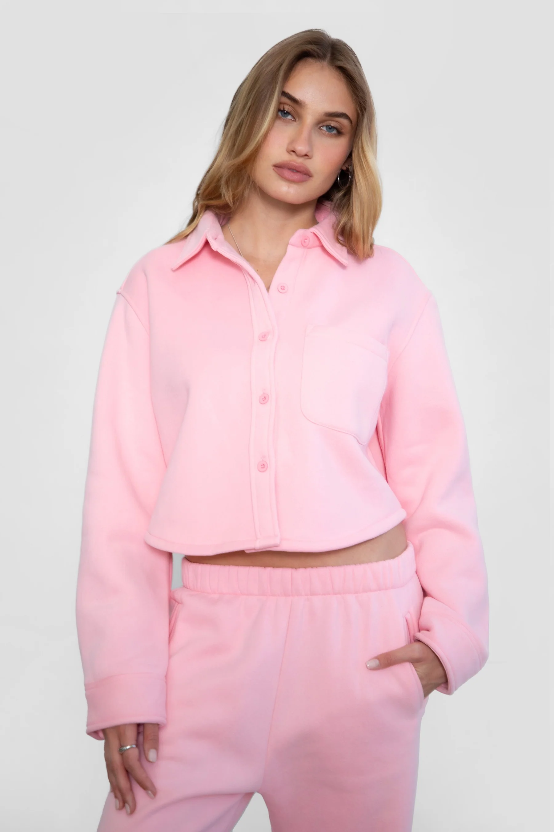Jennie Plush Fleece Cropped Shacket - Image 14