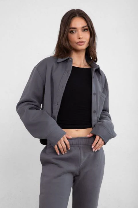 Jennie Plush Fleece Cropped Shacket - Image 16
