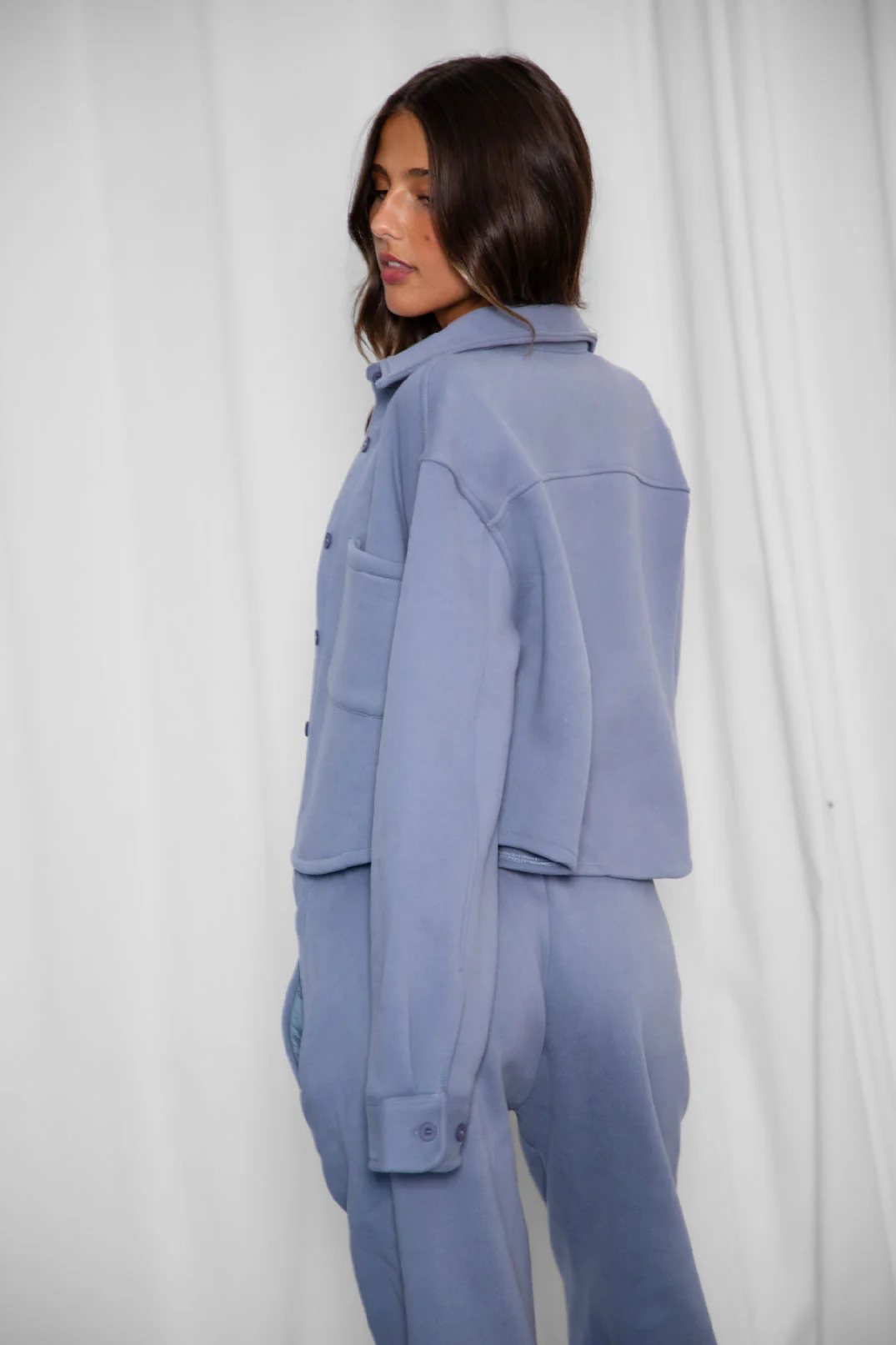 Jennie Plush Fleece Cropped Shacket - Image 4
