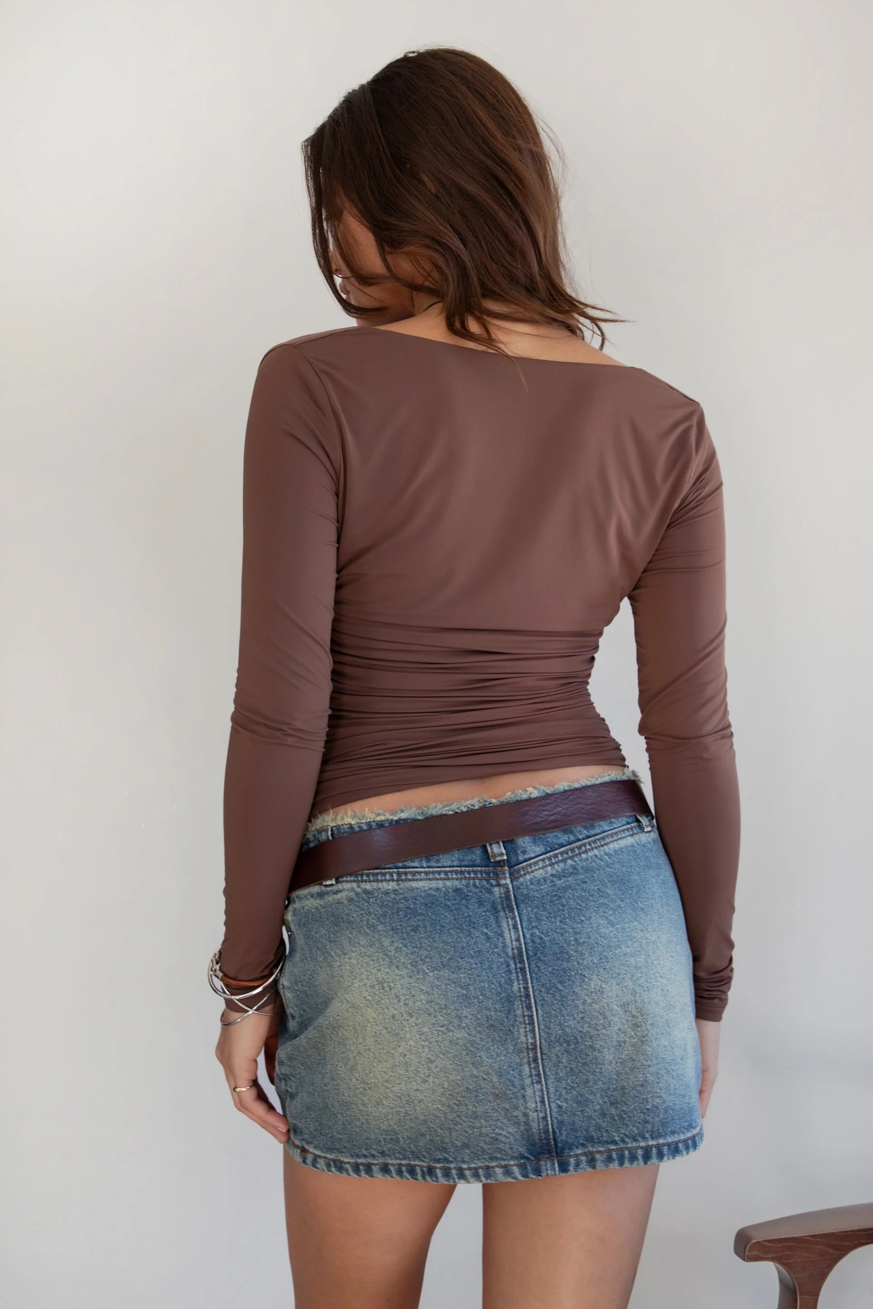VELARI Cowl Neck Long Sleeve Top - Image 3