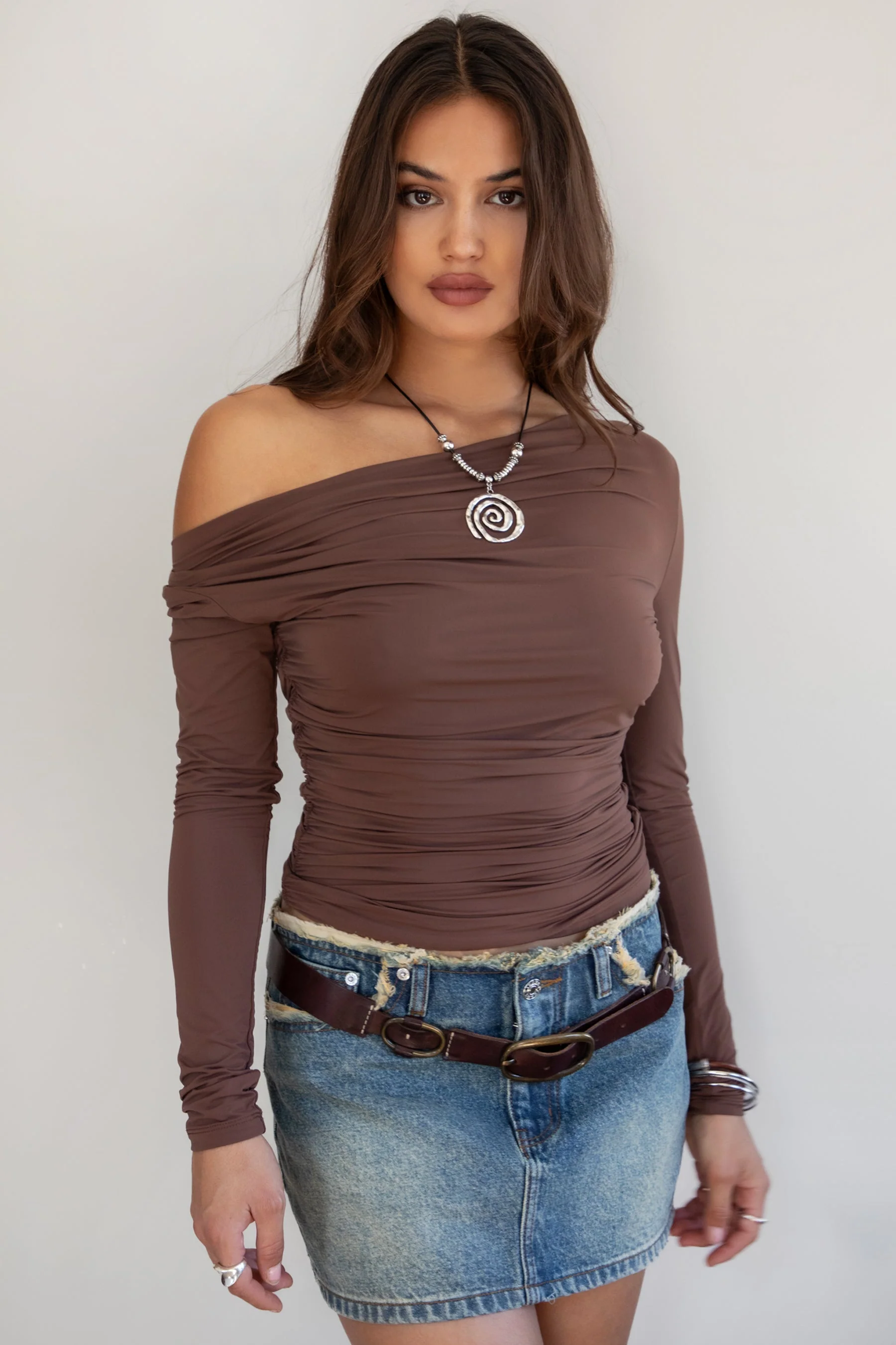 VELARI Cowl Neck Long Sleeve Top - Image 4