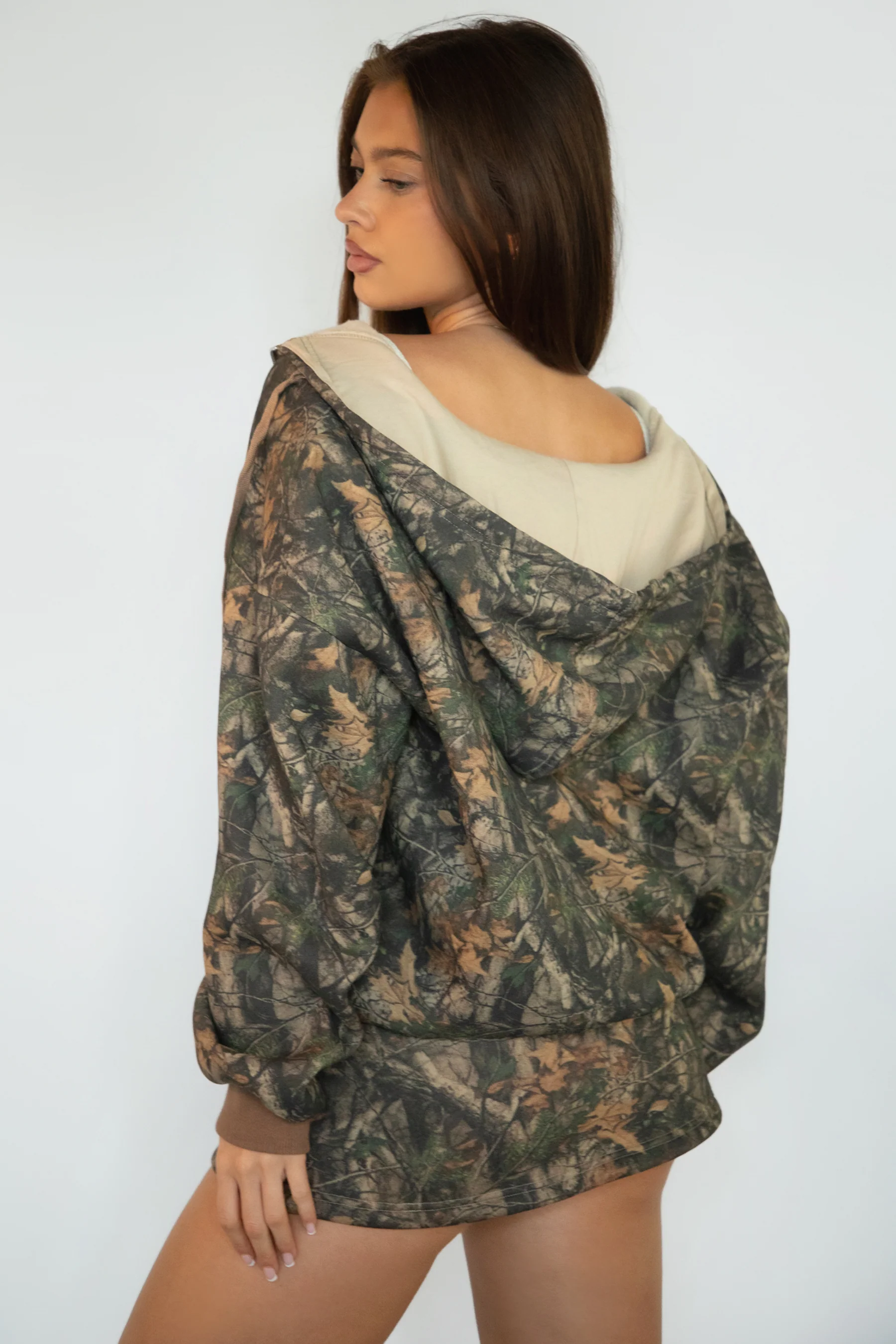 BAYOU Dark Camo Cloud Fleece Zip Up Hoodie - Image 5