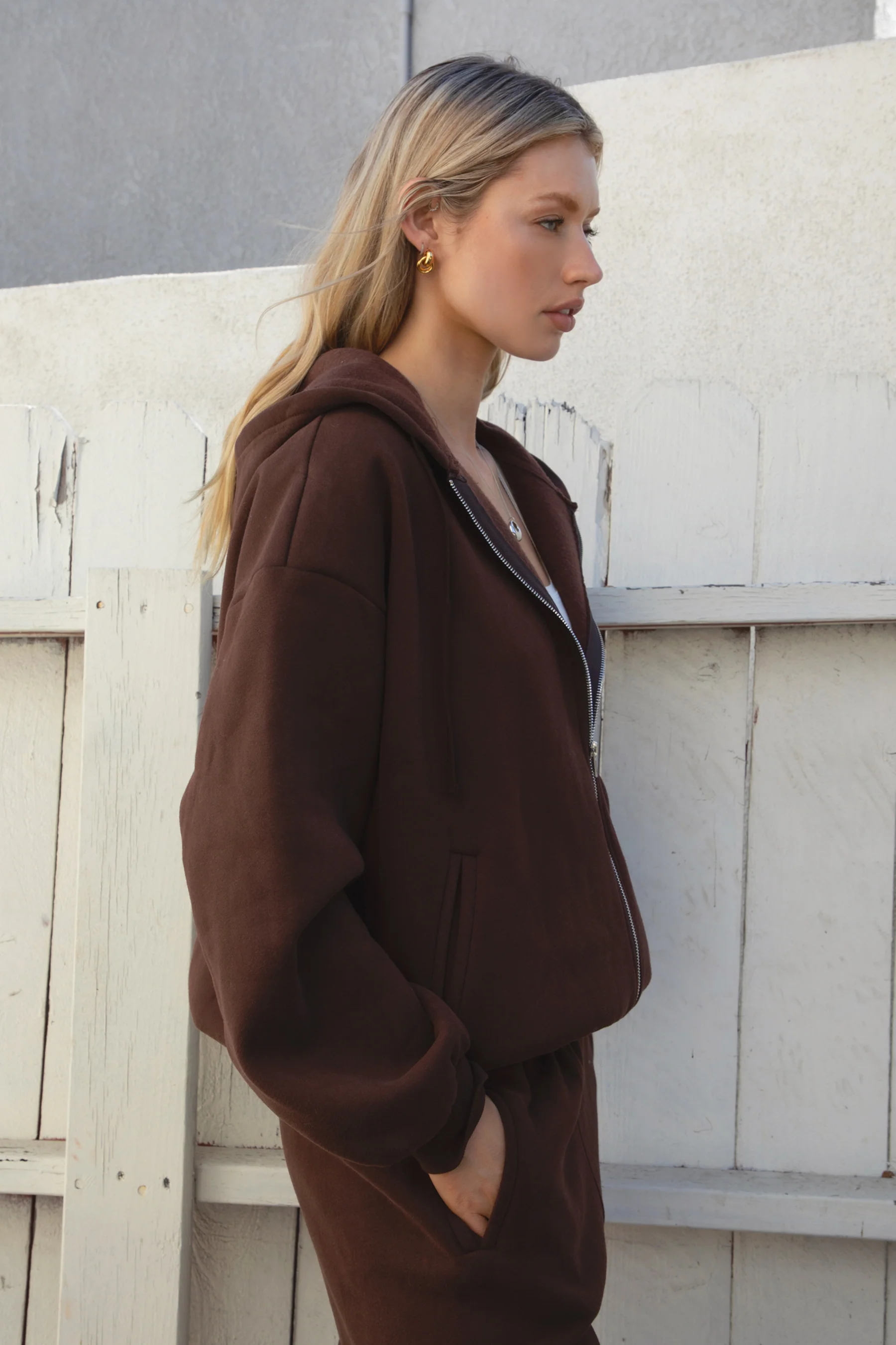 UNIVERSITY Plush Fleece Oversized Zip Up Hoodie - Image 11