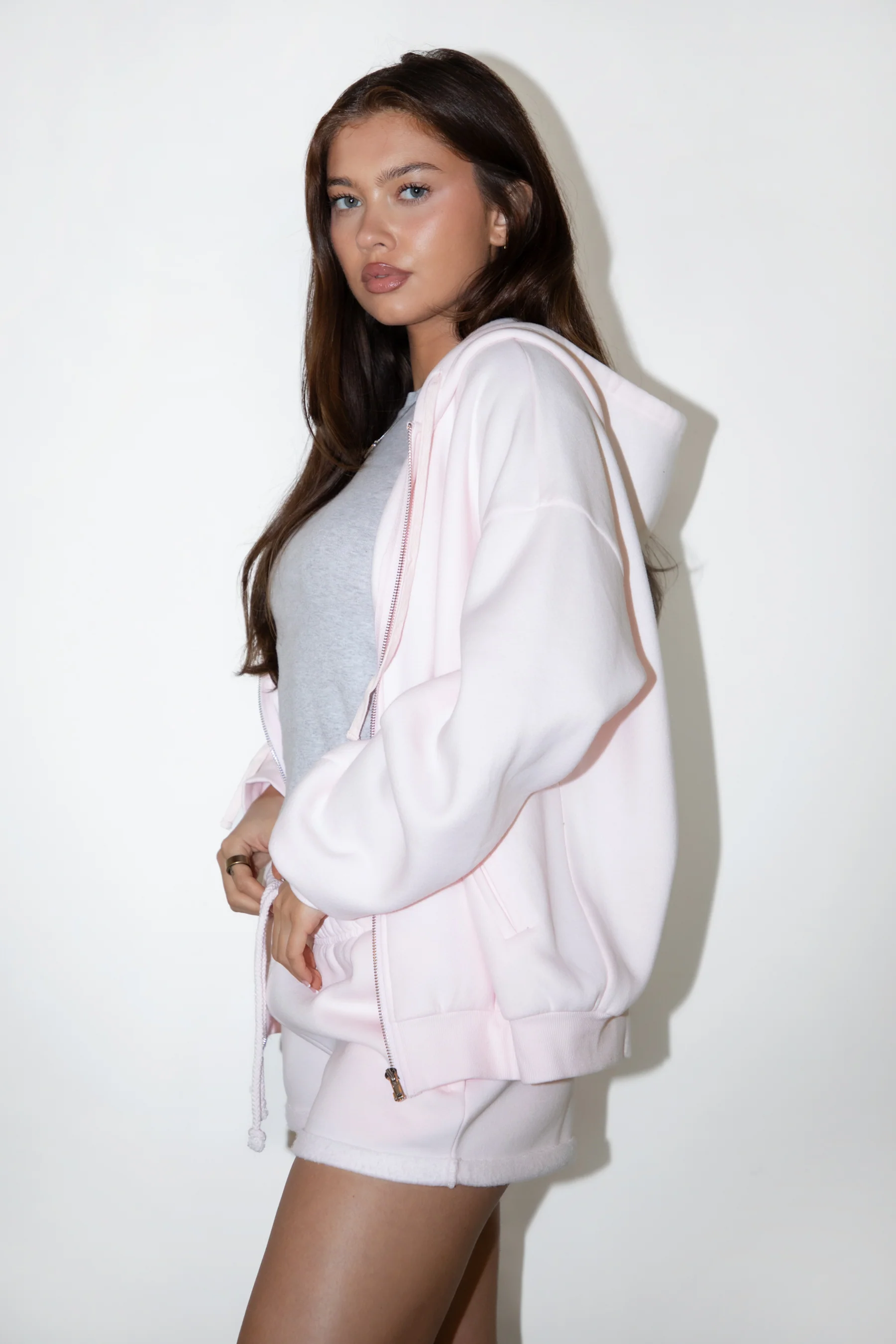 UNIVERSITY Plush Fleece Oversized Zip Up Hoodie - Image 2