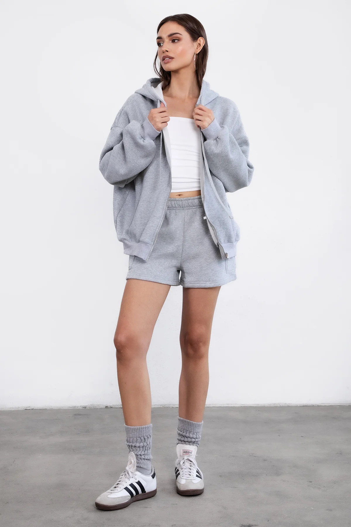 UNIVERSITY Plush Fleece Oversized Zip Up Hoodie - Image 21
