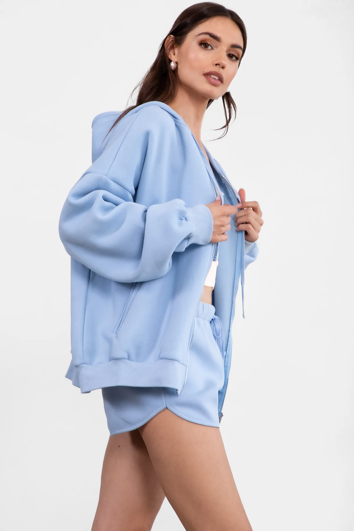 UNIVERSITY Plush Fleece Oversized Zip Up Hoodie - Image 23