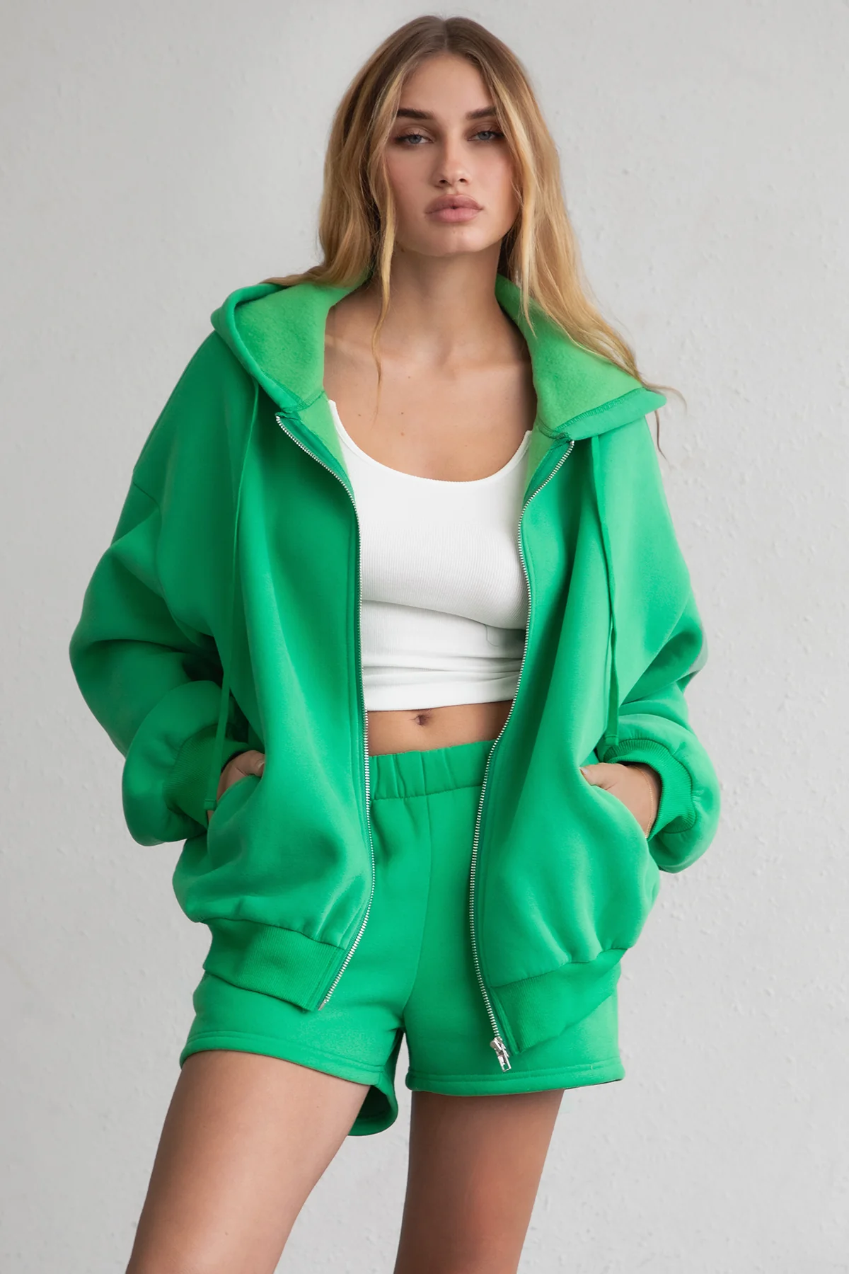 UNIVERSITY Plush Fleece Oversized Zip Up Hoodie - Image 28