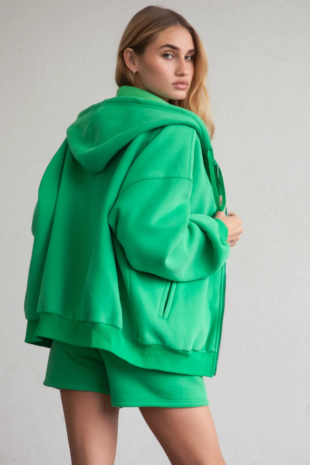 UNIVERSITY Plush Fleece Oversized Zip Up Hoodie - Image 29