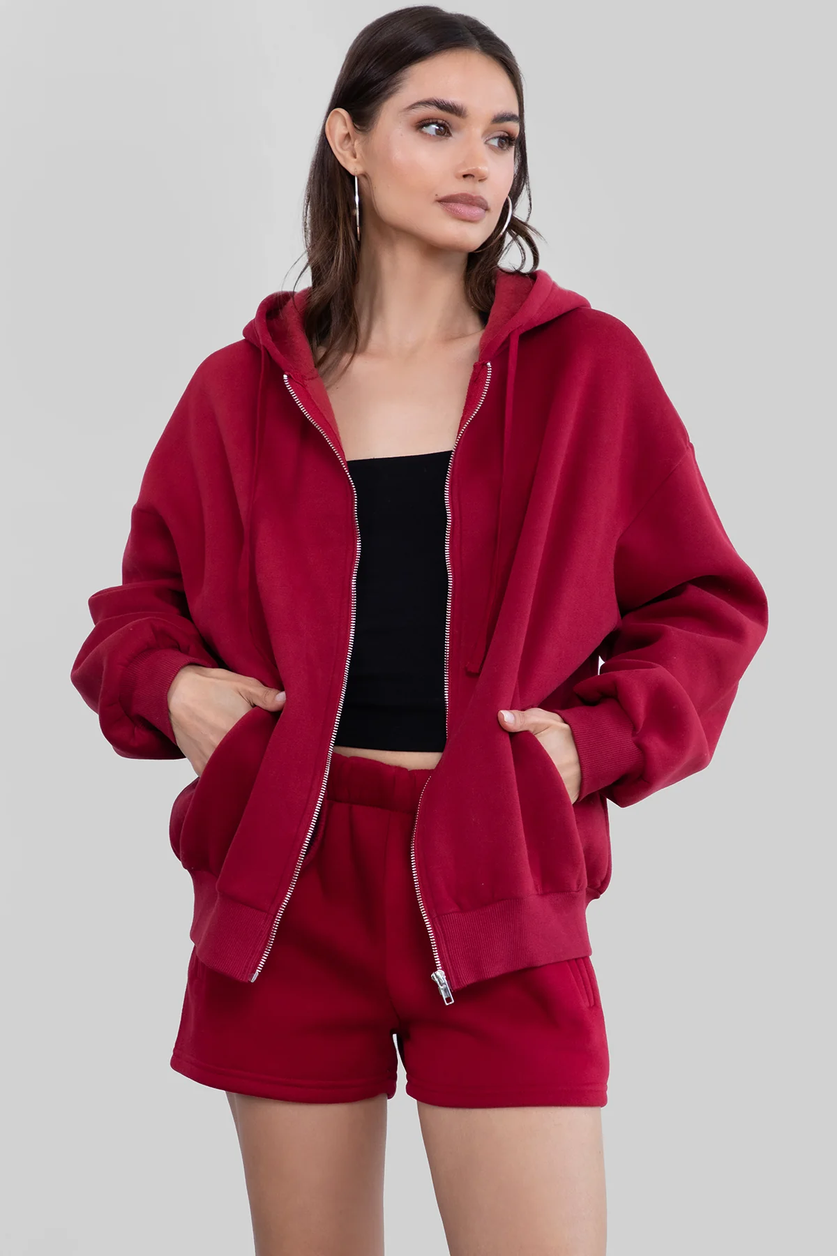 UNIVERSITY Plush Fleece Oversized Zip Up Hoodie - Image 30