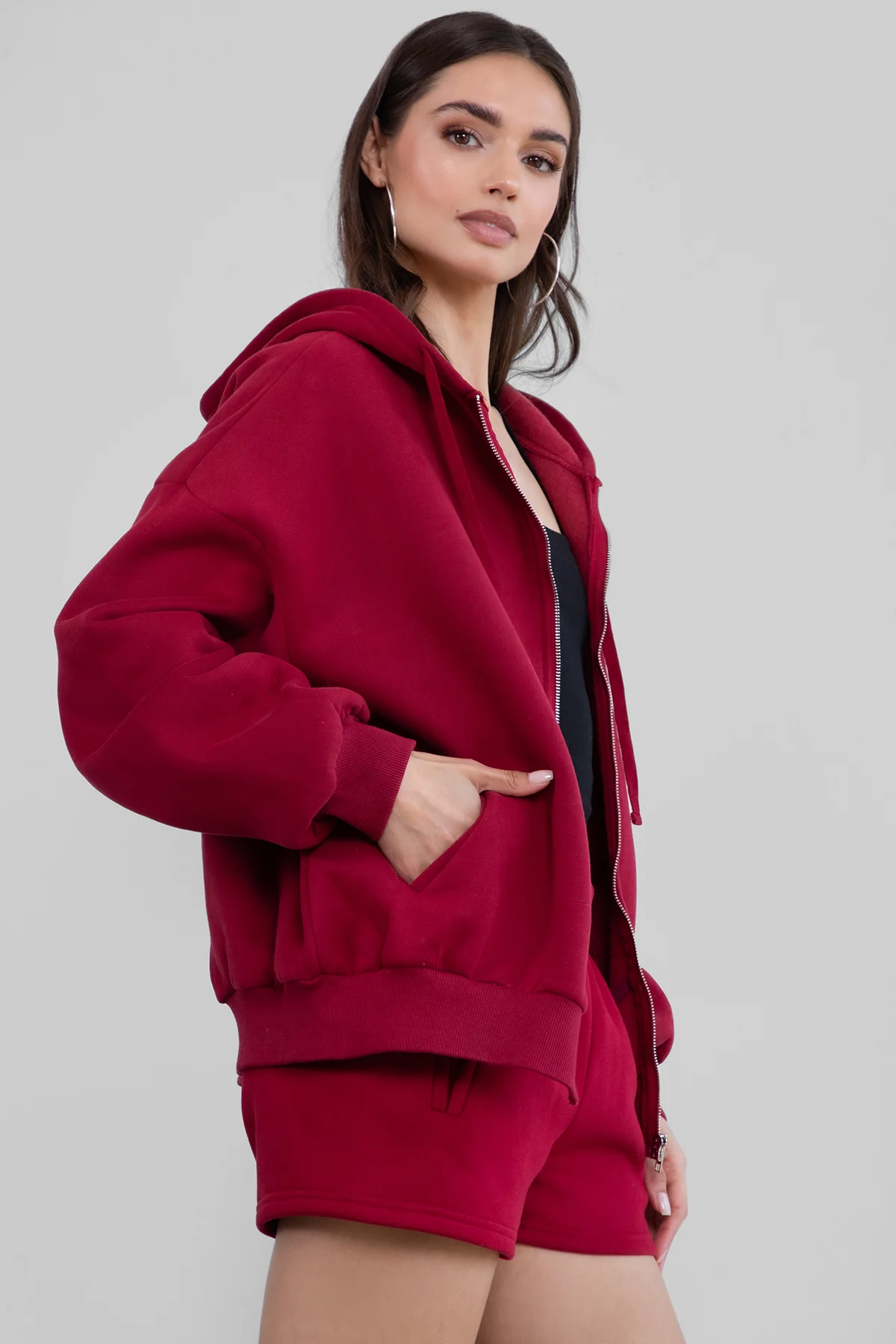 UNIVERSITY Plush Fleece Oversized Zip Up Hoodie - Image 31