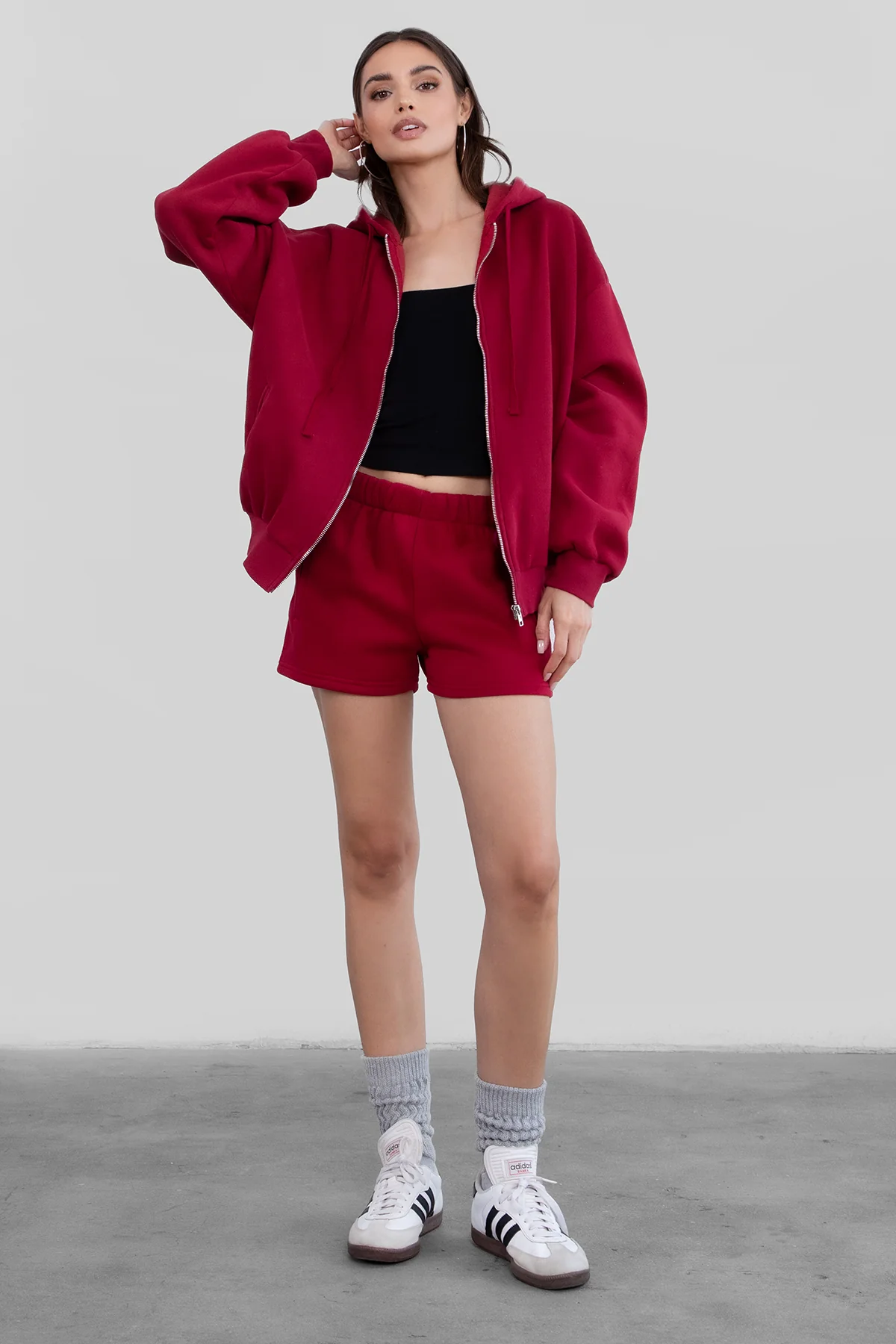 UNIVERSITY Plush Fleece Oversized Zip Up Hoodie - Image 33