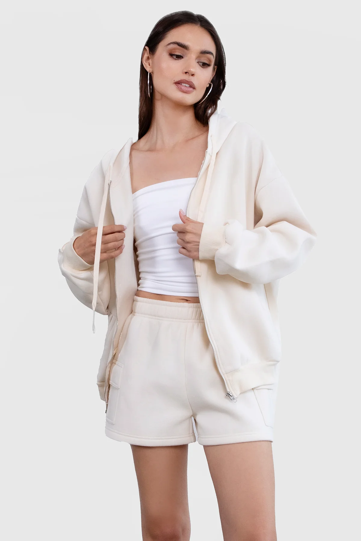 UNIVERSITY Plush Fleece Oversized Zip Up Hoodie - Image 34