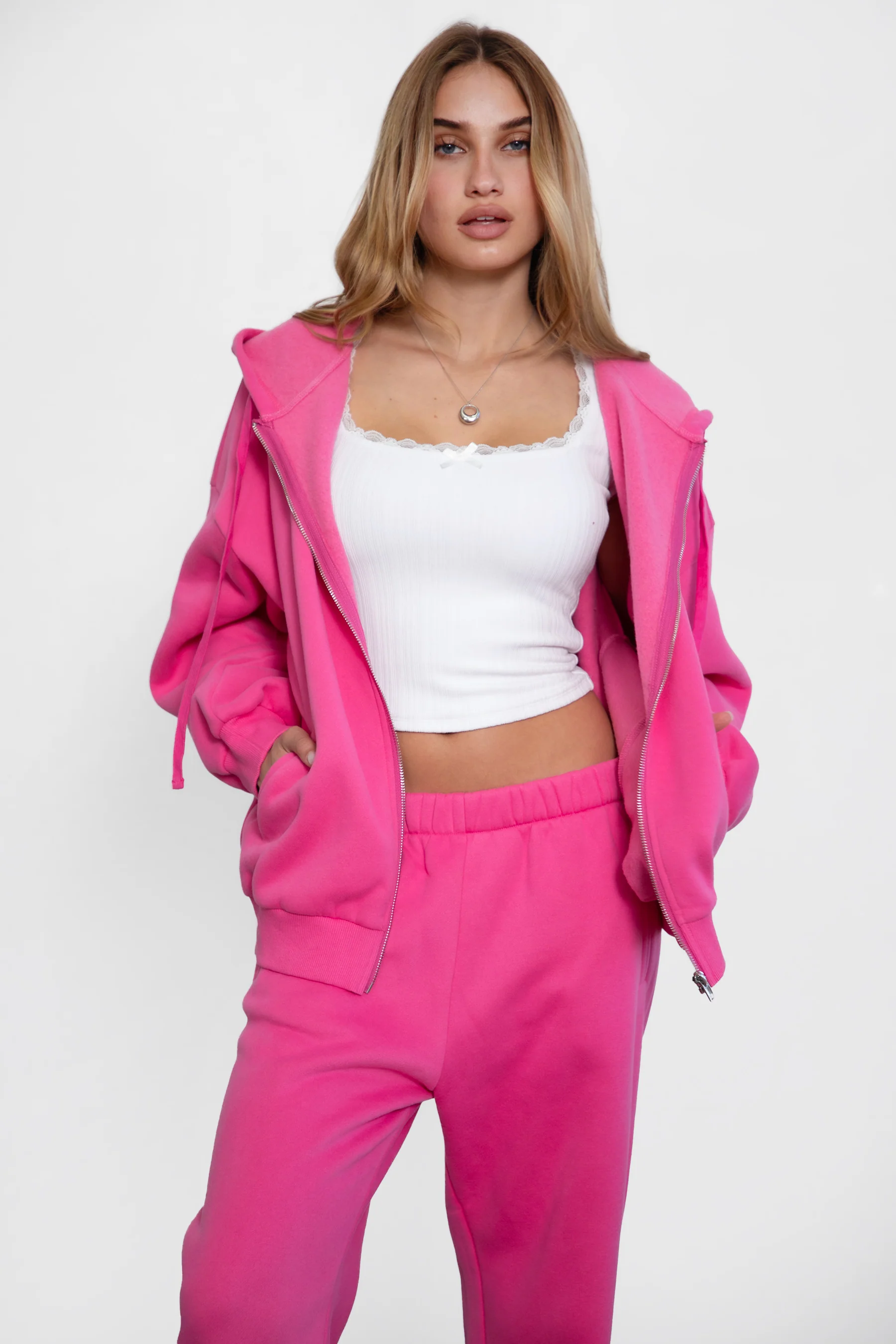 UNIVERSITY Plush Fleece Oversized Zip Up Hoodie - Image 38