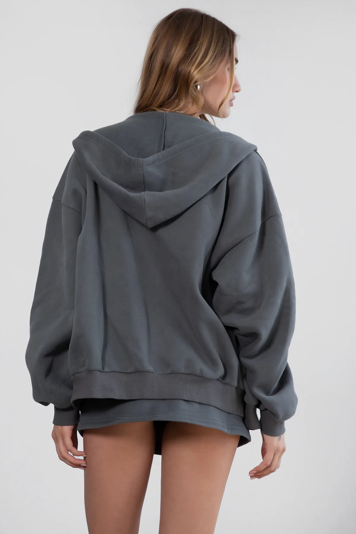 UNIVERSITY Plush Fleece Oversized Zip Up Hoodie - Image 44