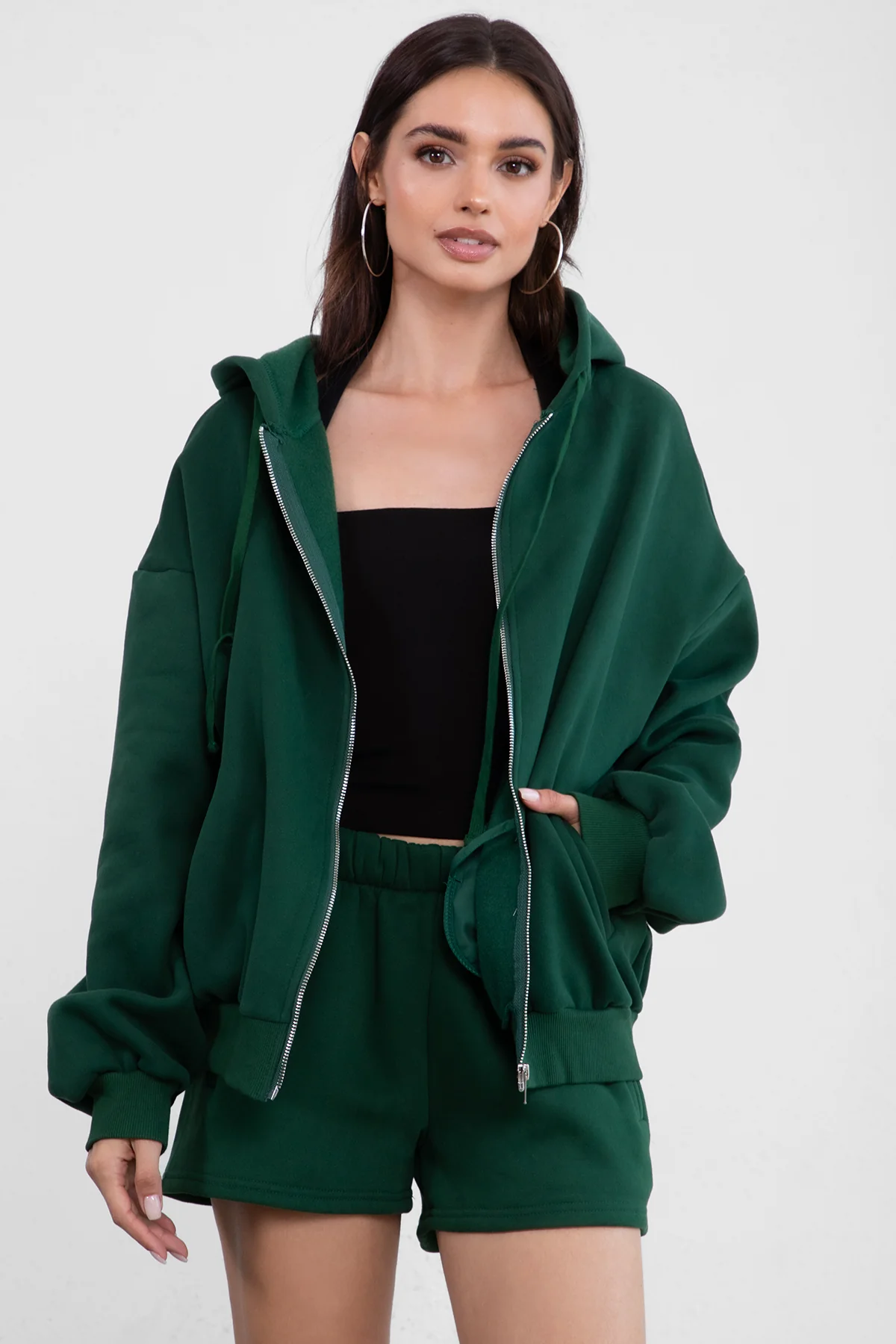 UNIVERSITY Plush Fleece Oversized Zip Up Hoodie - Image 46