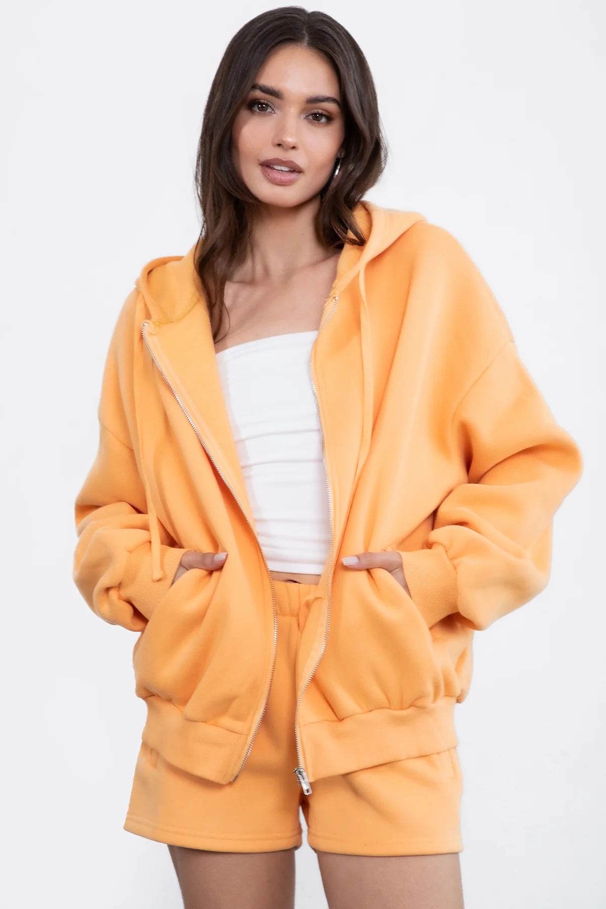 UNIVERSITY Plush Fleece Oversized Zip Up Hoodie - Image 48
