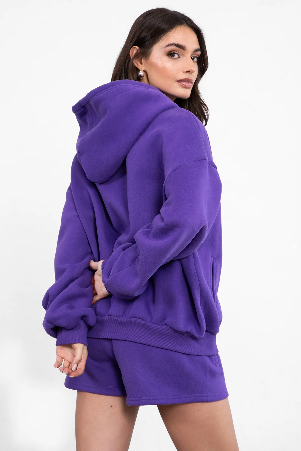 UNIVERSITY Plush Fleece Oversized Zip Up Hoodie - Image 55